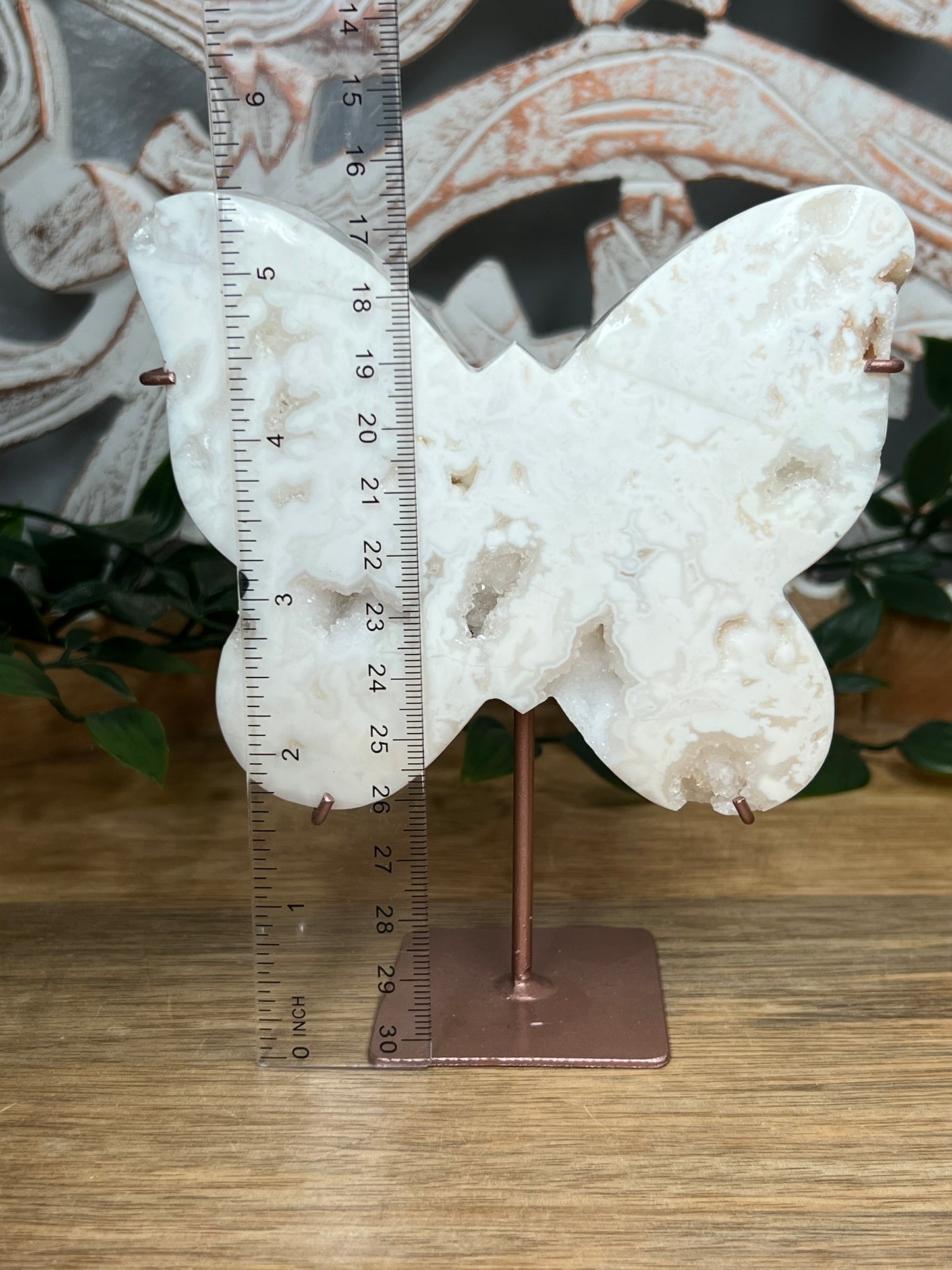 White Plume Agate Butterfly