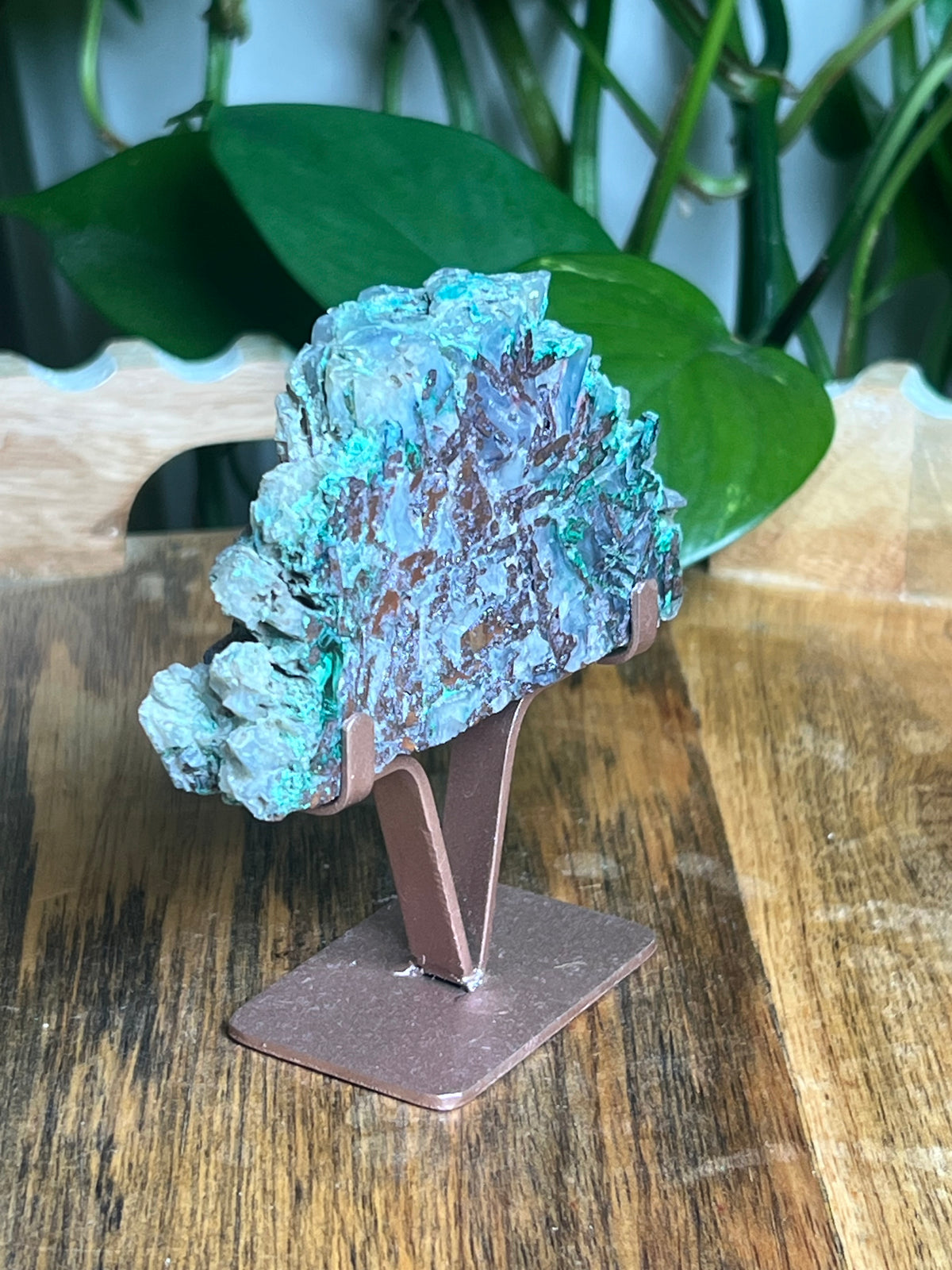 Copper In Malachite Chrysocolla and Chalcedony Slab: K