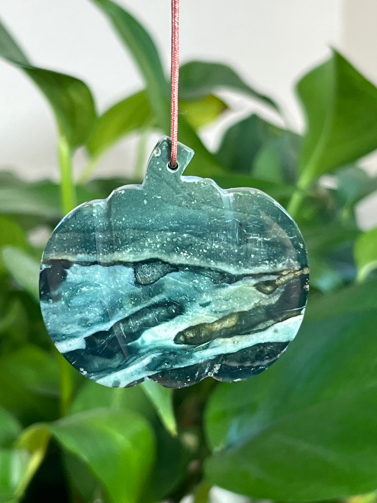 Blue Green Jasper Pumpkin Ornaments