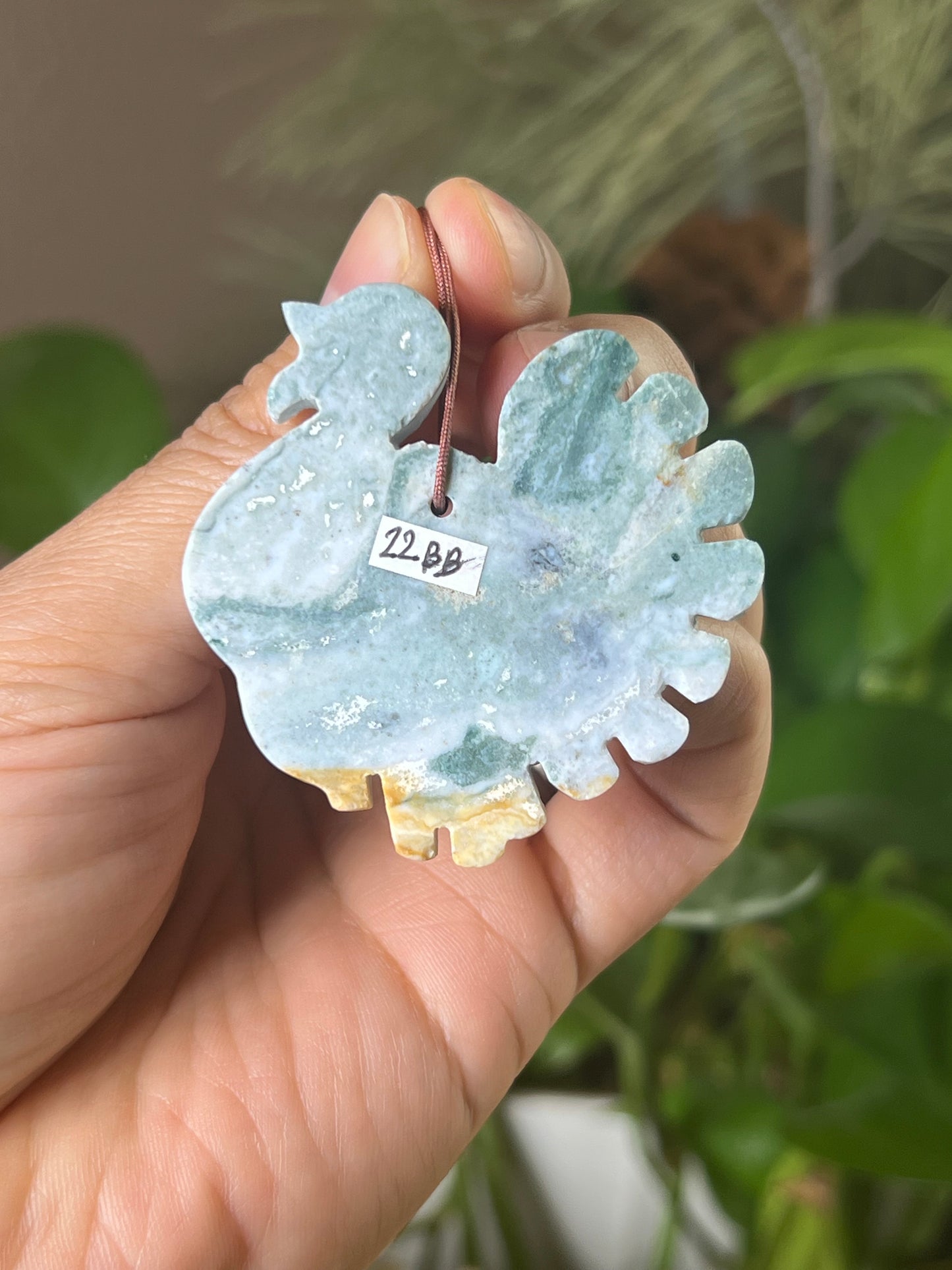 Blue Green Jasper Turkey Ornament