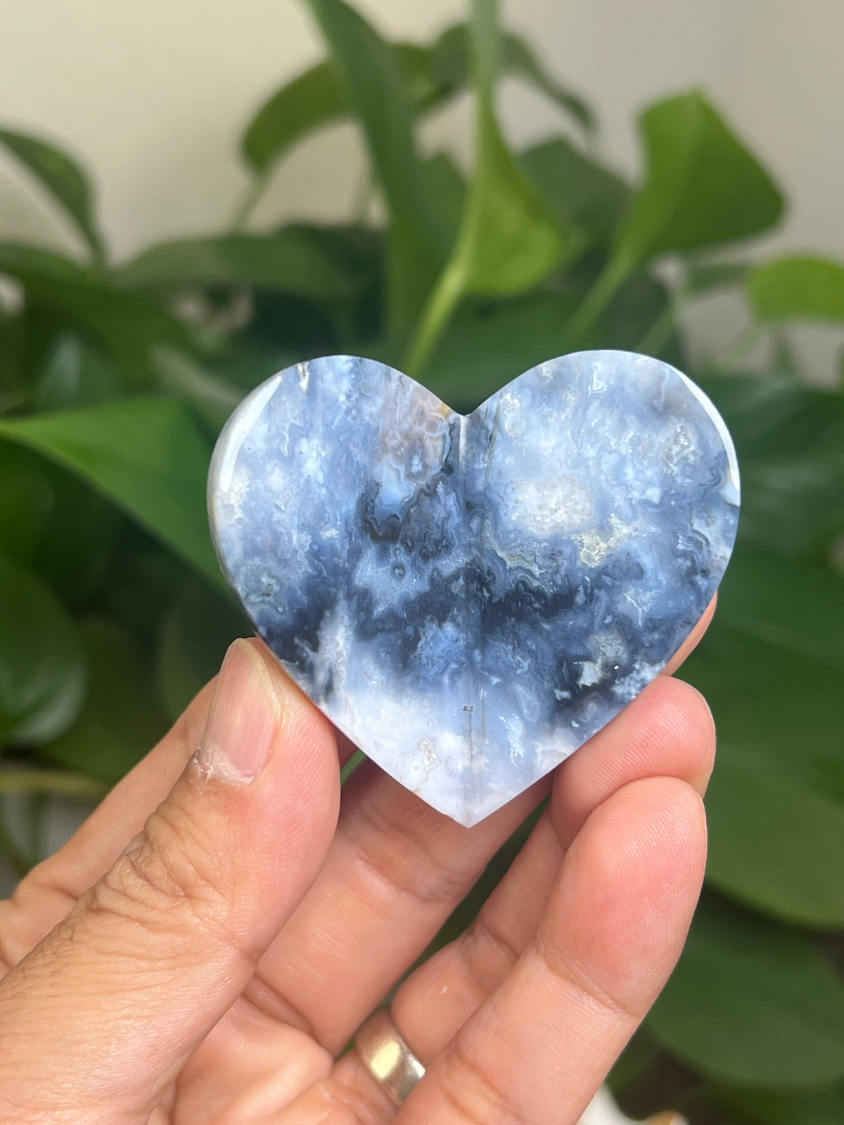 Blue Plume Agate 3D Butterfly: HE