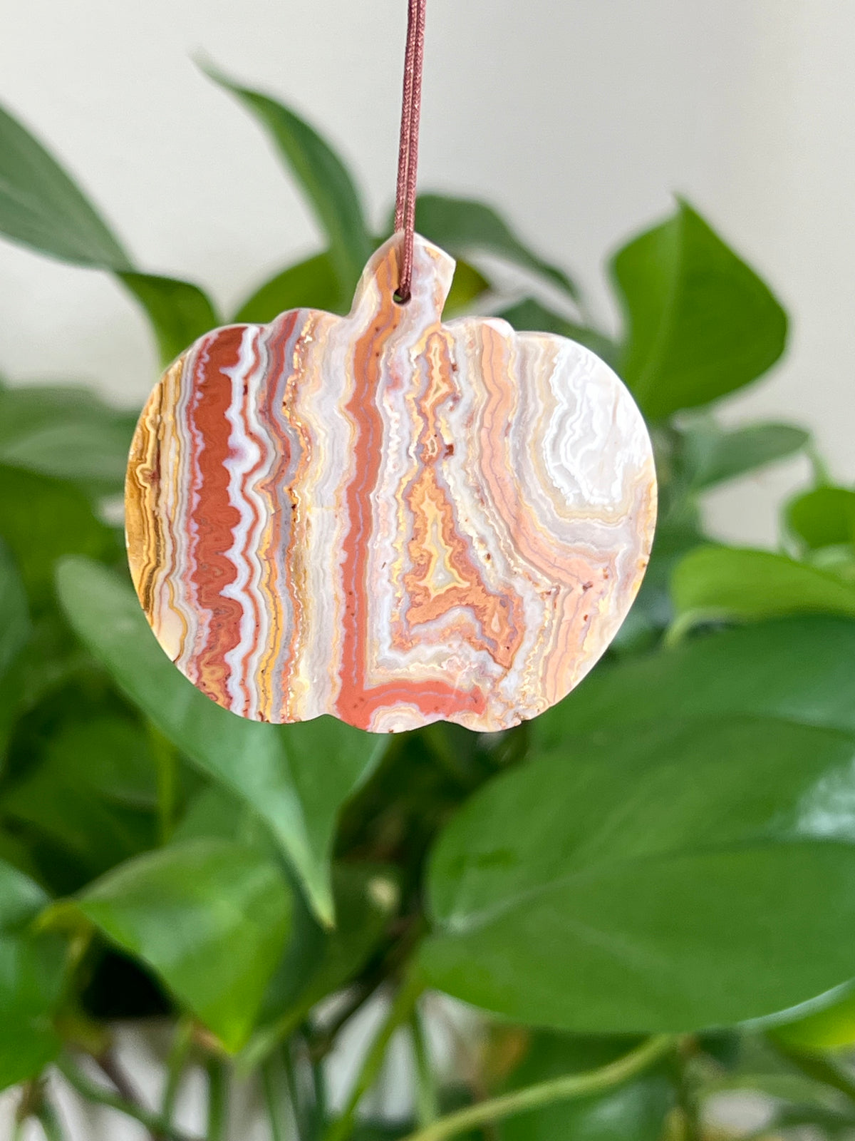 Crazy Lace Agate Pumpkin Ornaments