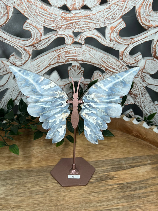 Blue Plume Agate Wings