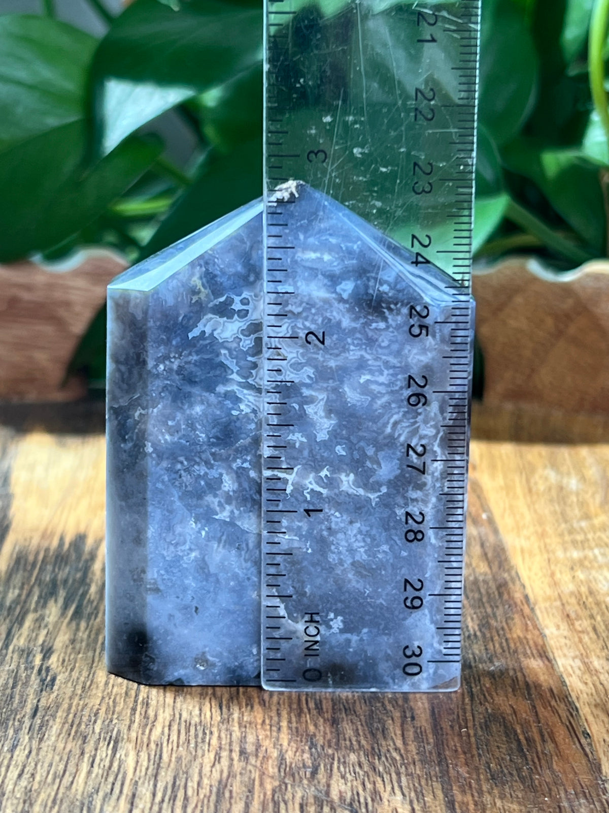 Blue Plume Agate Flat Tower: BN