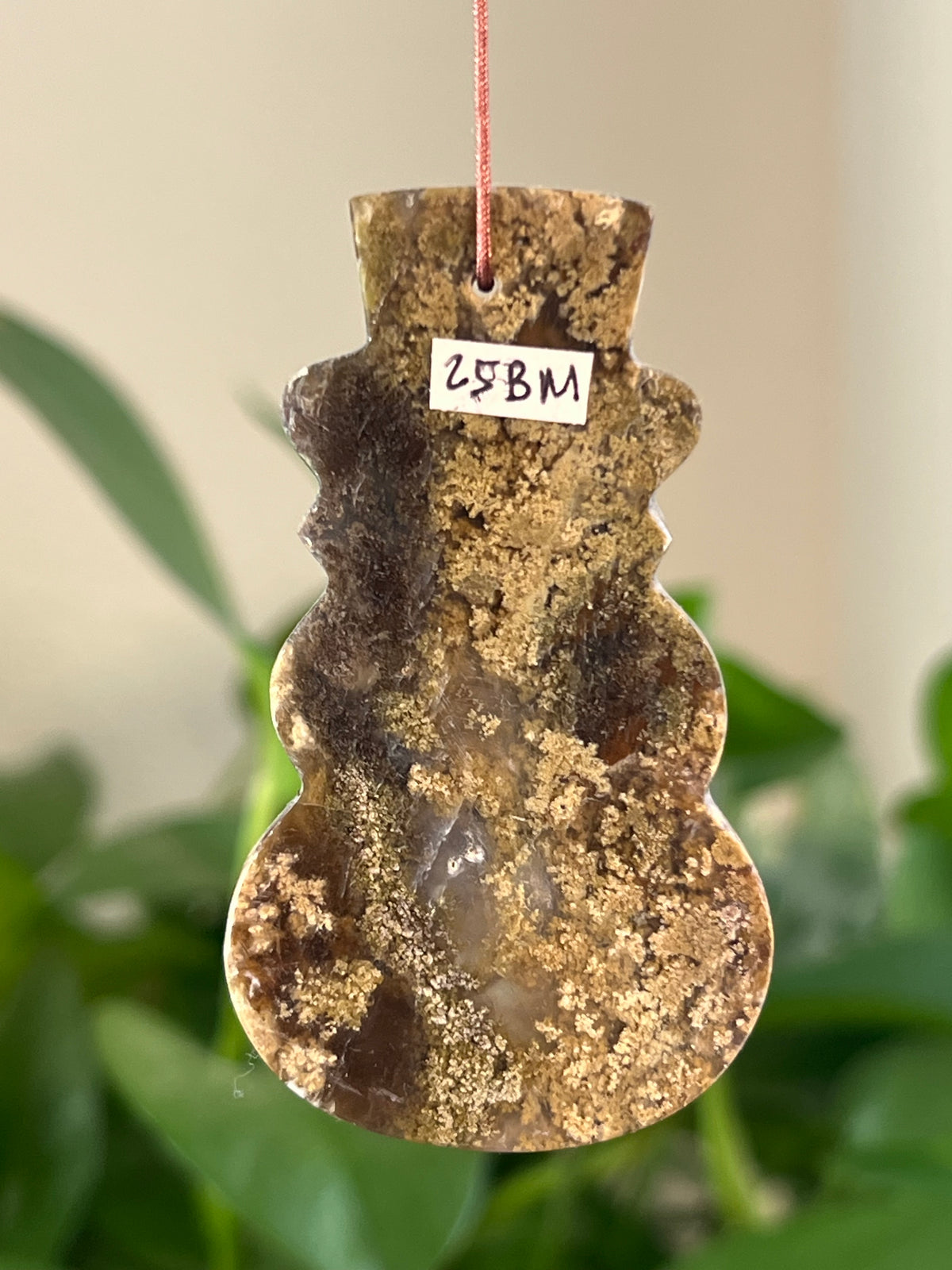 Scenic Moss Agate Snowman Ornaments