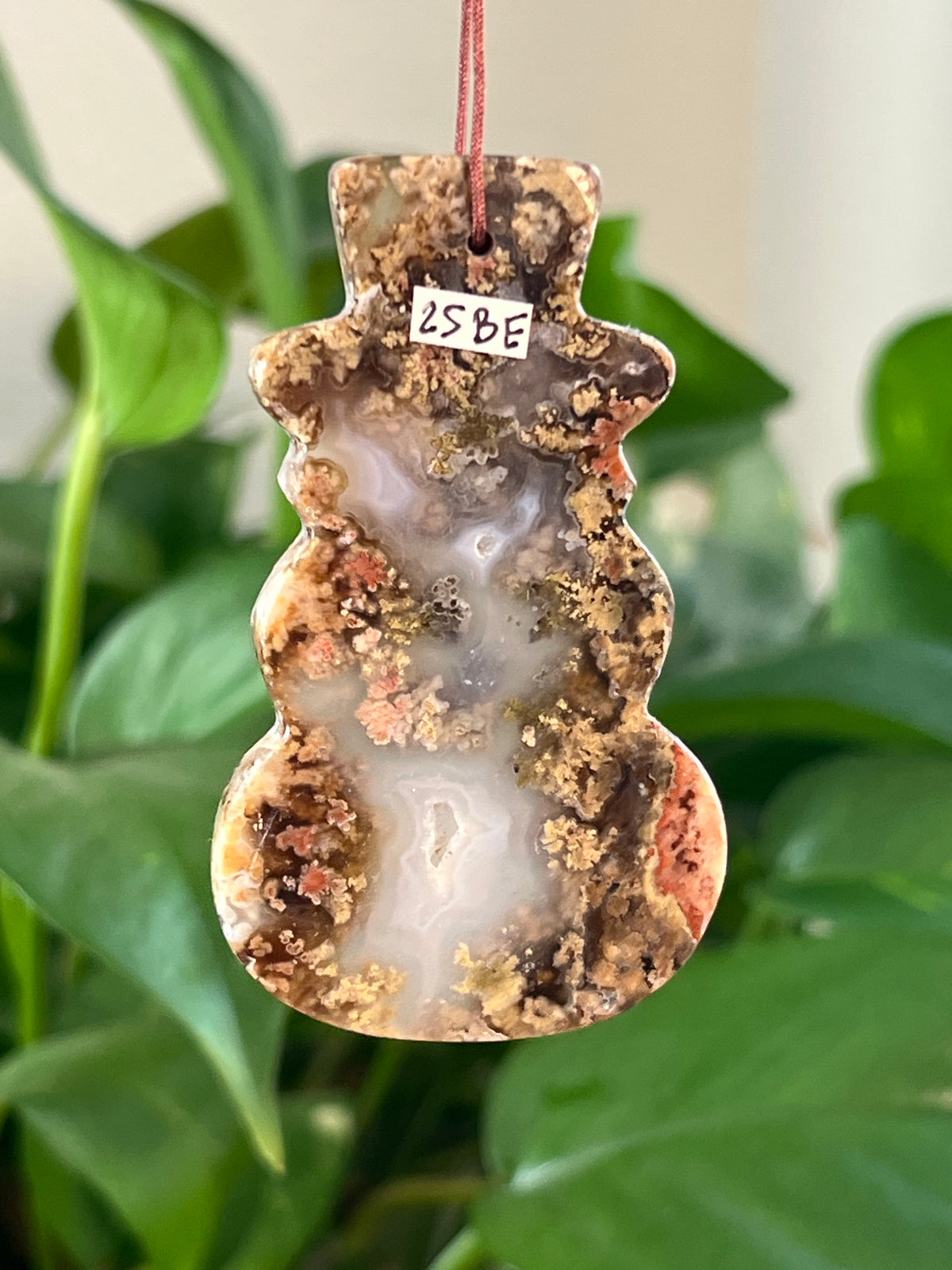 Scenic Moss Agate Snowman Ornaments
