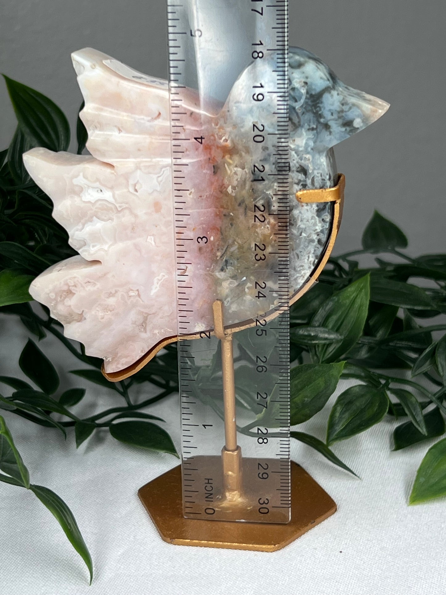 Rainbow Plume Agate Bird