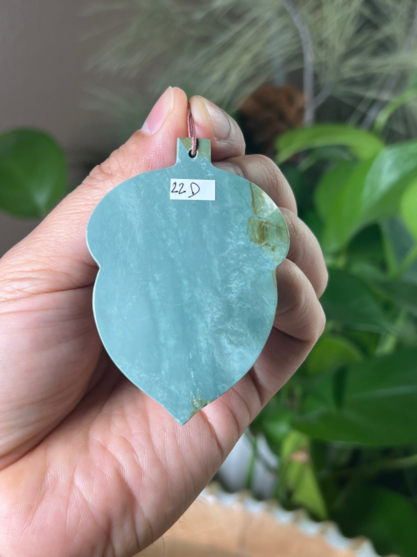 Blue Green Jasper Acorn Ornament