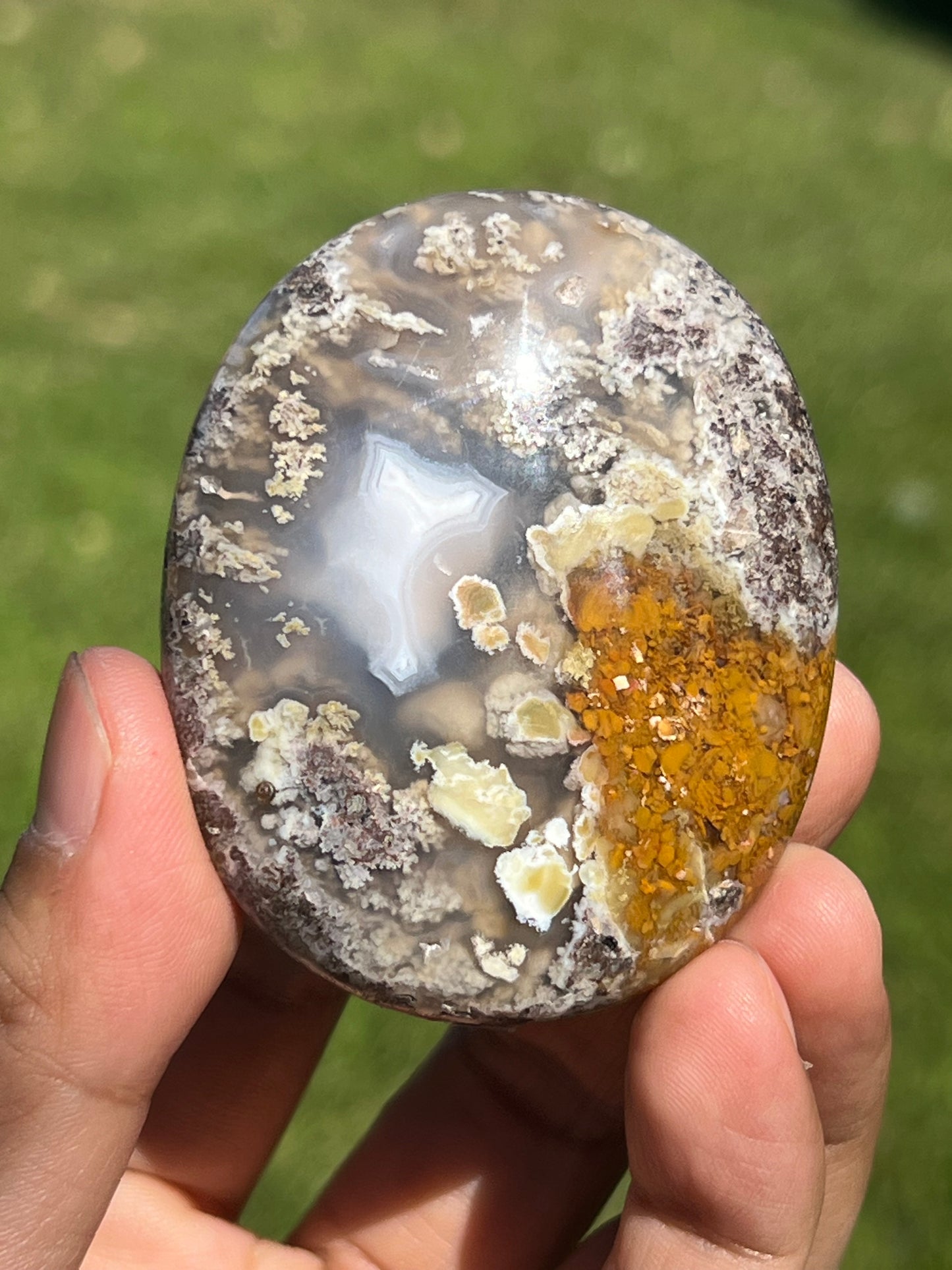 Scenic Moss Agate Palmstone C