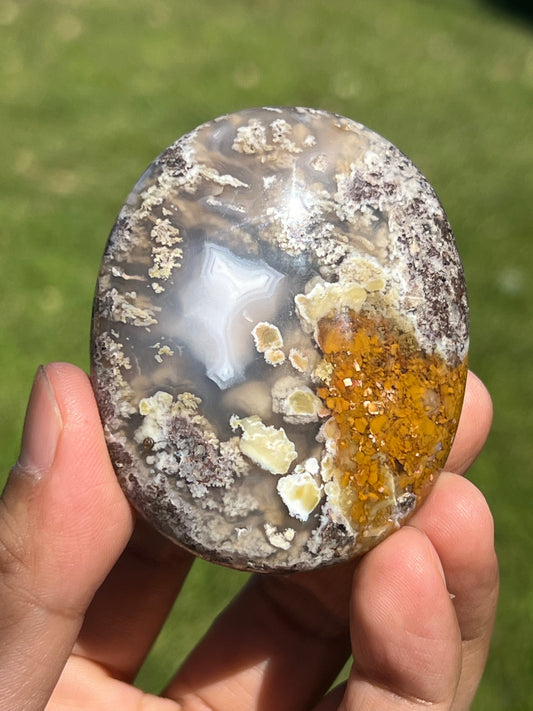 Scenic Moss Agate Palmstone C