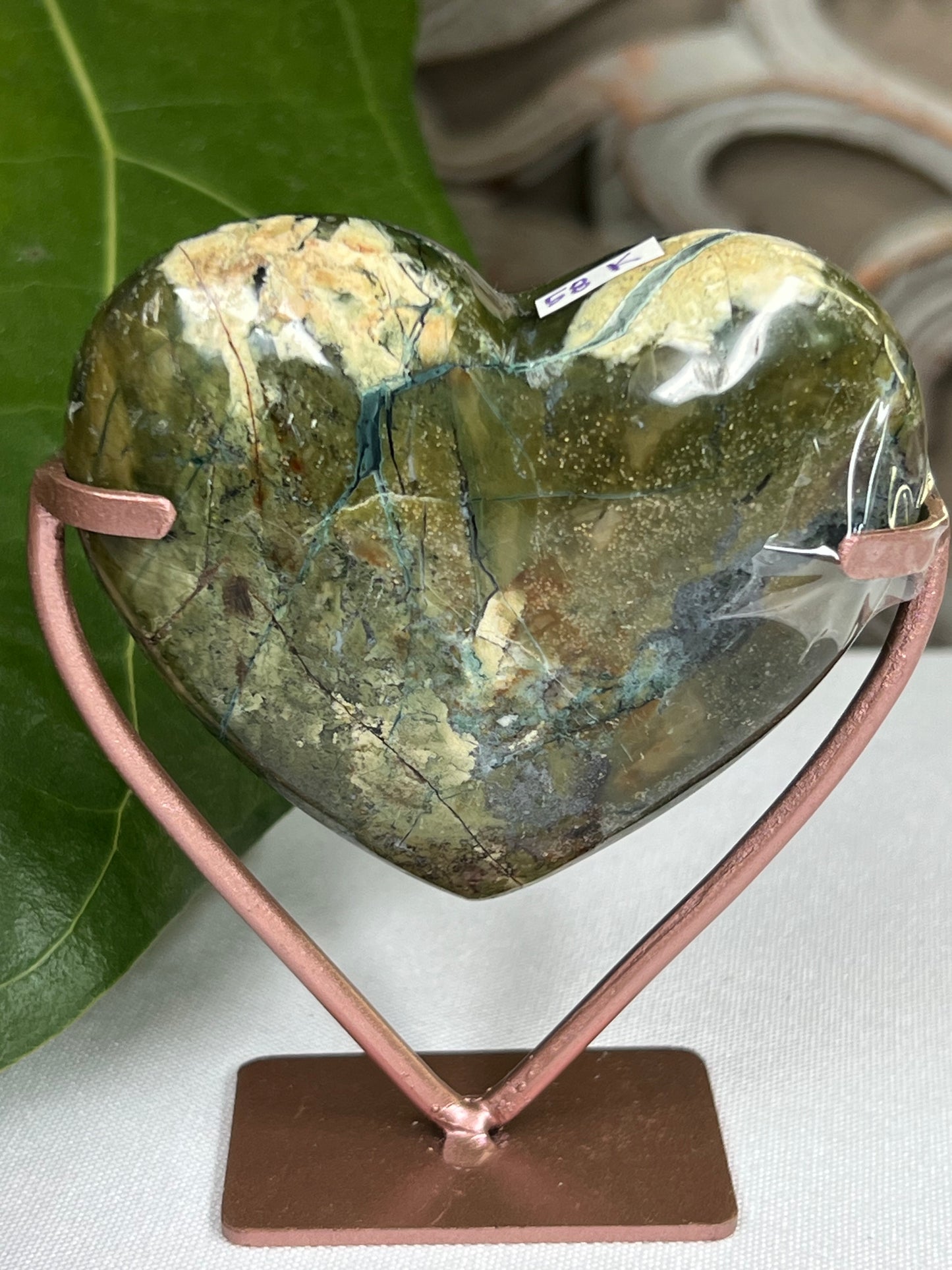 Mossy Jasper Heart