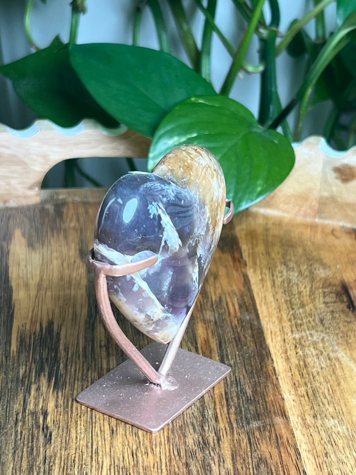 Purple Chalcedony Heart: Ki