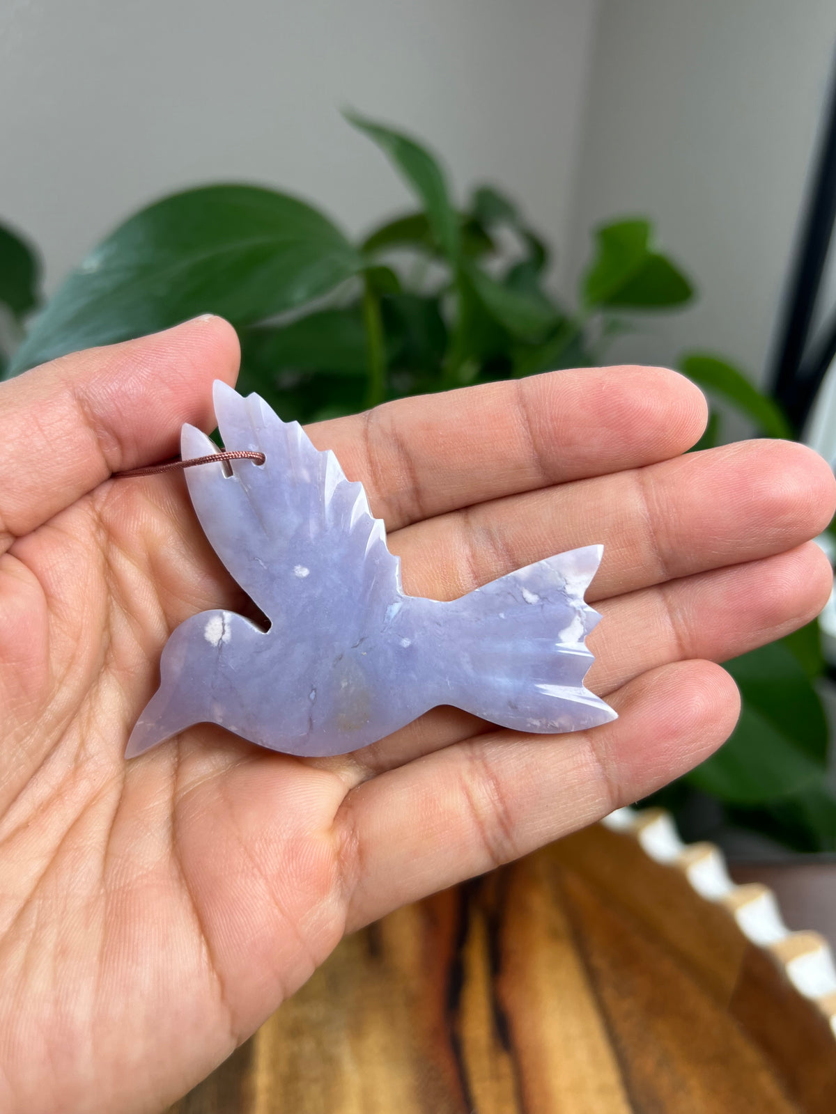 Purple Chalcedony Ornament Hummingbird: B