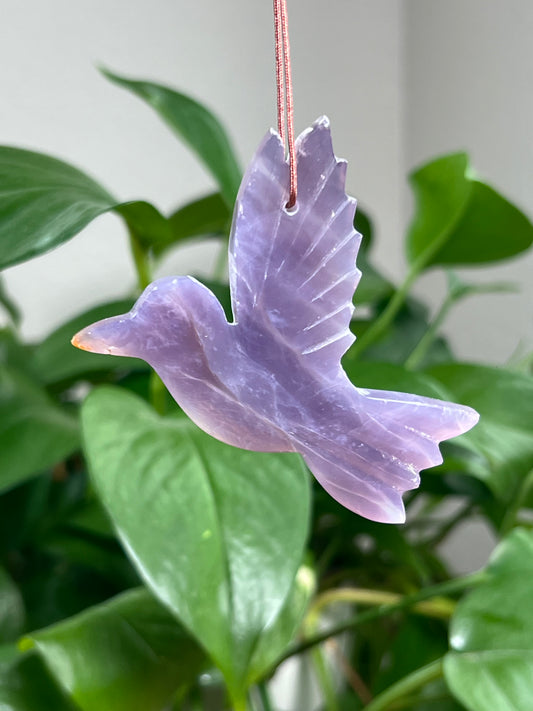 Purple Chalcedony Ornament Hummingbird: C
