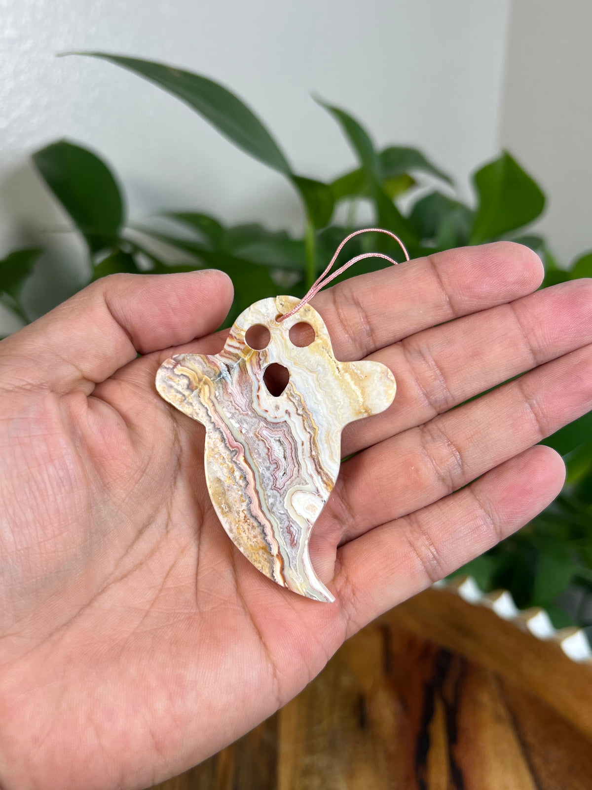 Crazy Lace Agate Ghost Ornaments