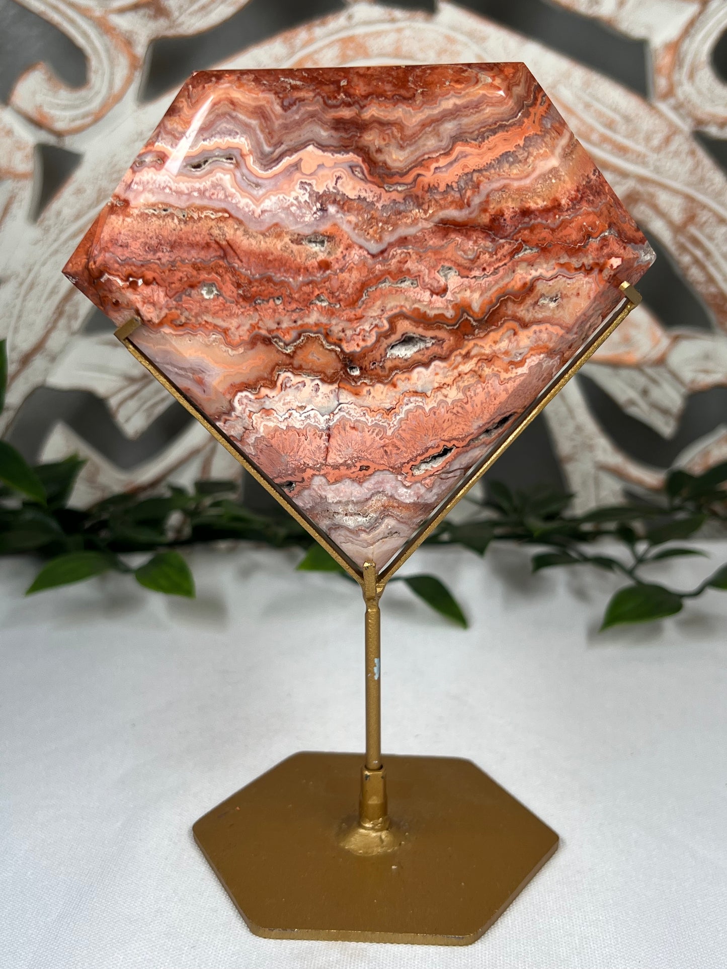 Pink Crazy Lace Agate Diamond