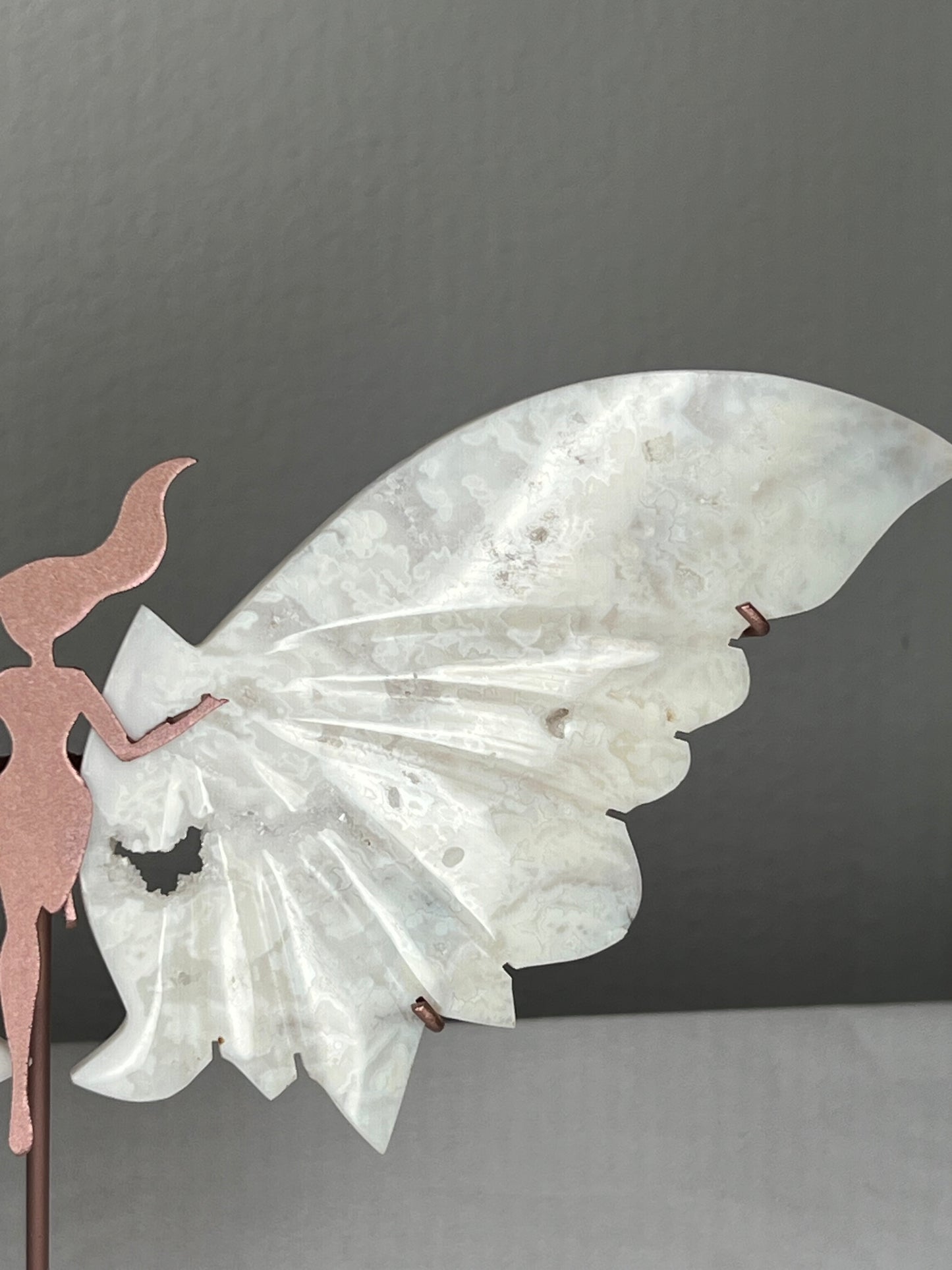 White Plume Agate Fairy Wings