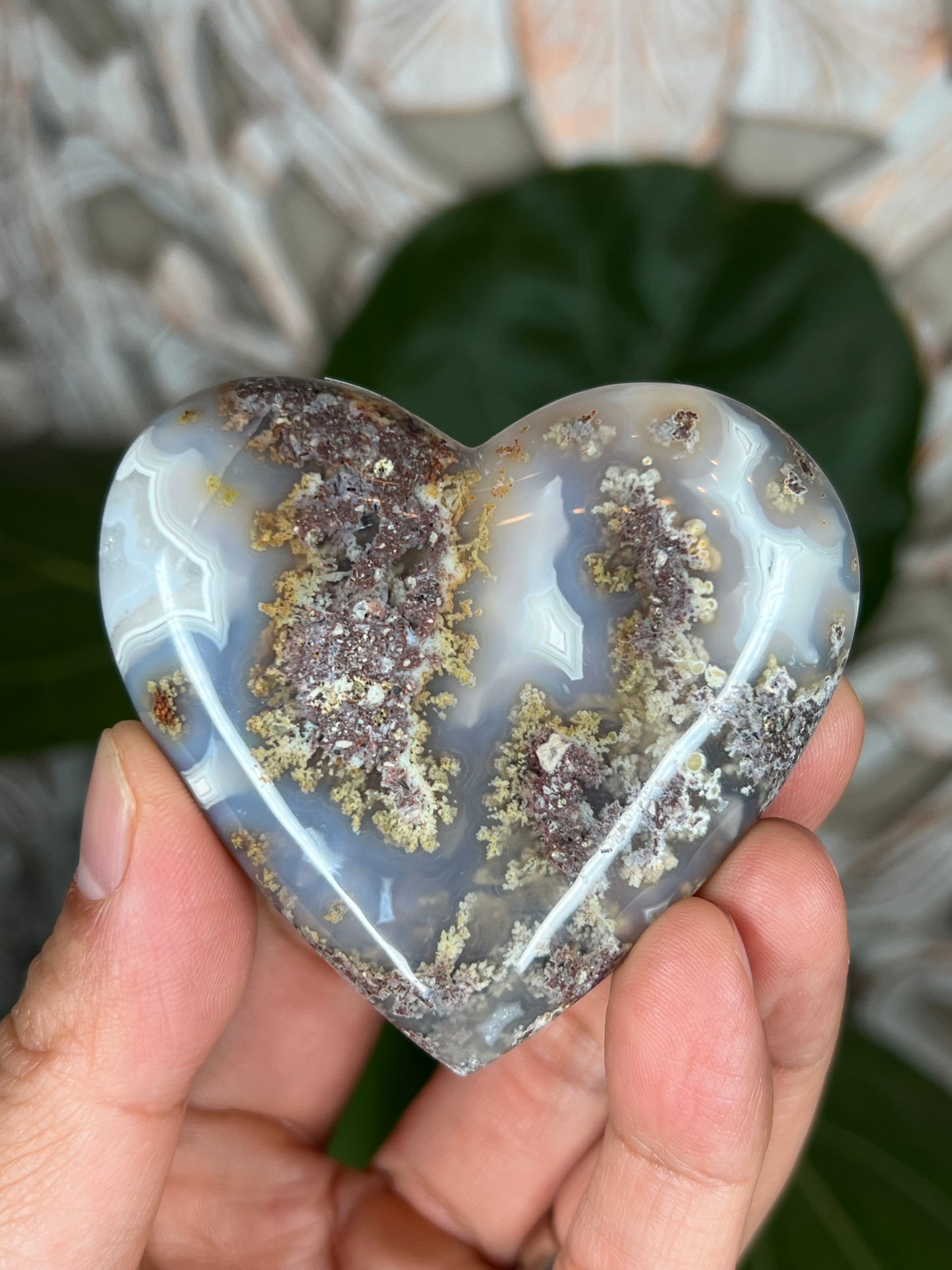 Scenic Moss Agate Heart