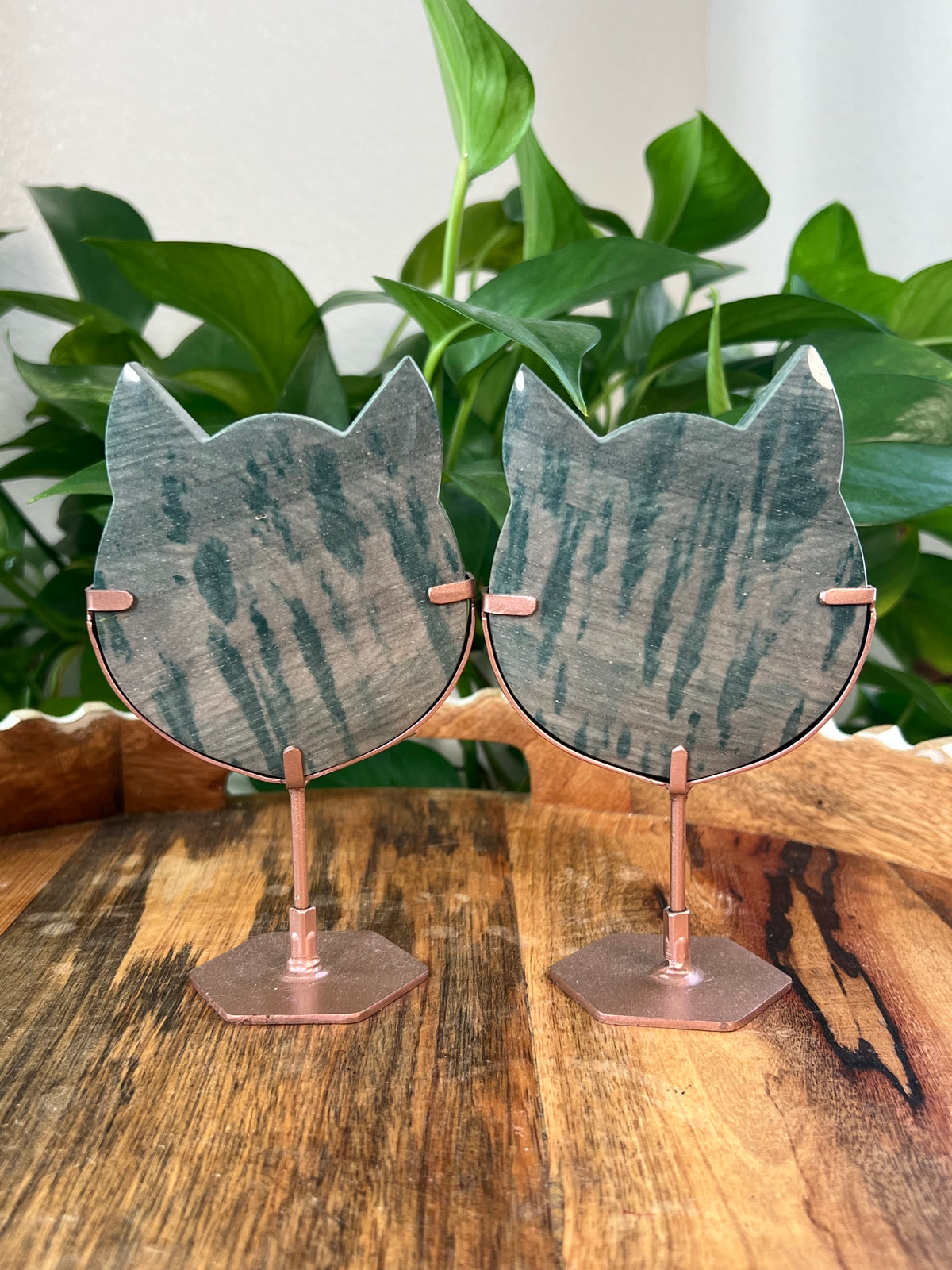 Blue Green Cat Heads