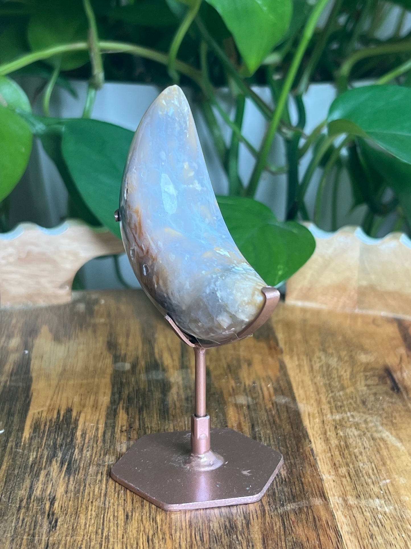 Rainbow Plume Agate Moon: PV