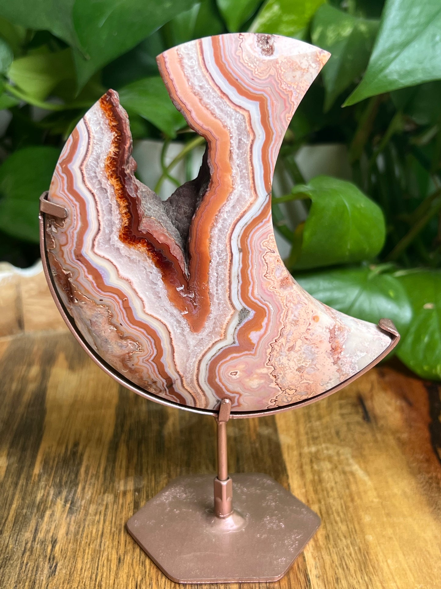 Pink Crazy Lace Agate Moon