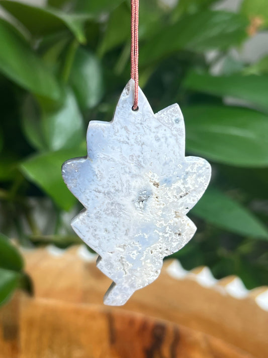 Blue Plume Agate Ornament Leaf: AP