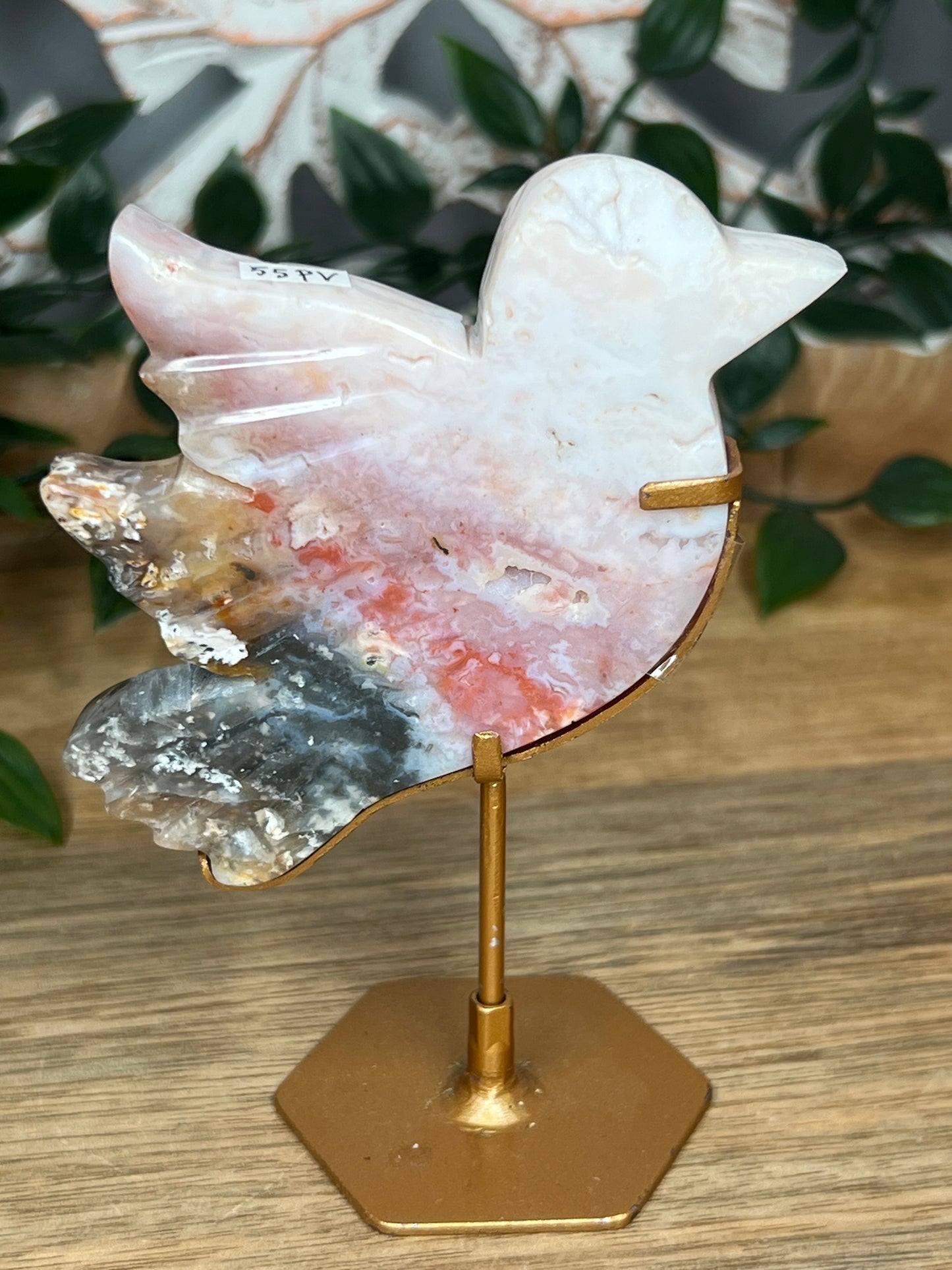 Rainbow Plume Agate Bird