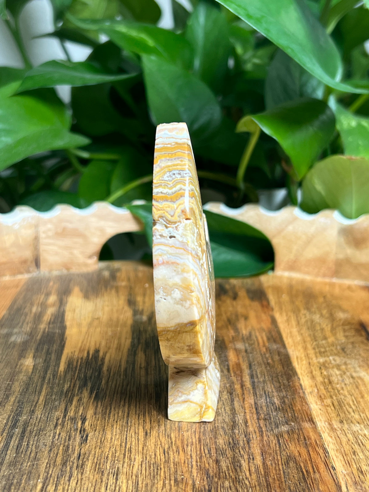 Crazy Lace Agate Self Standing Moon: DA