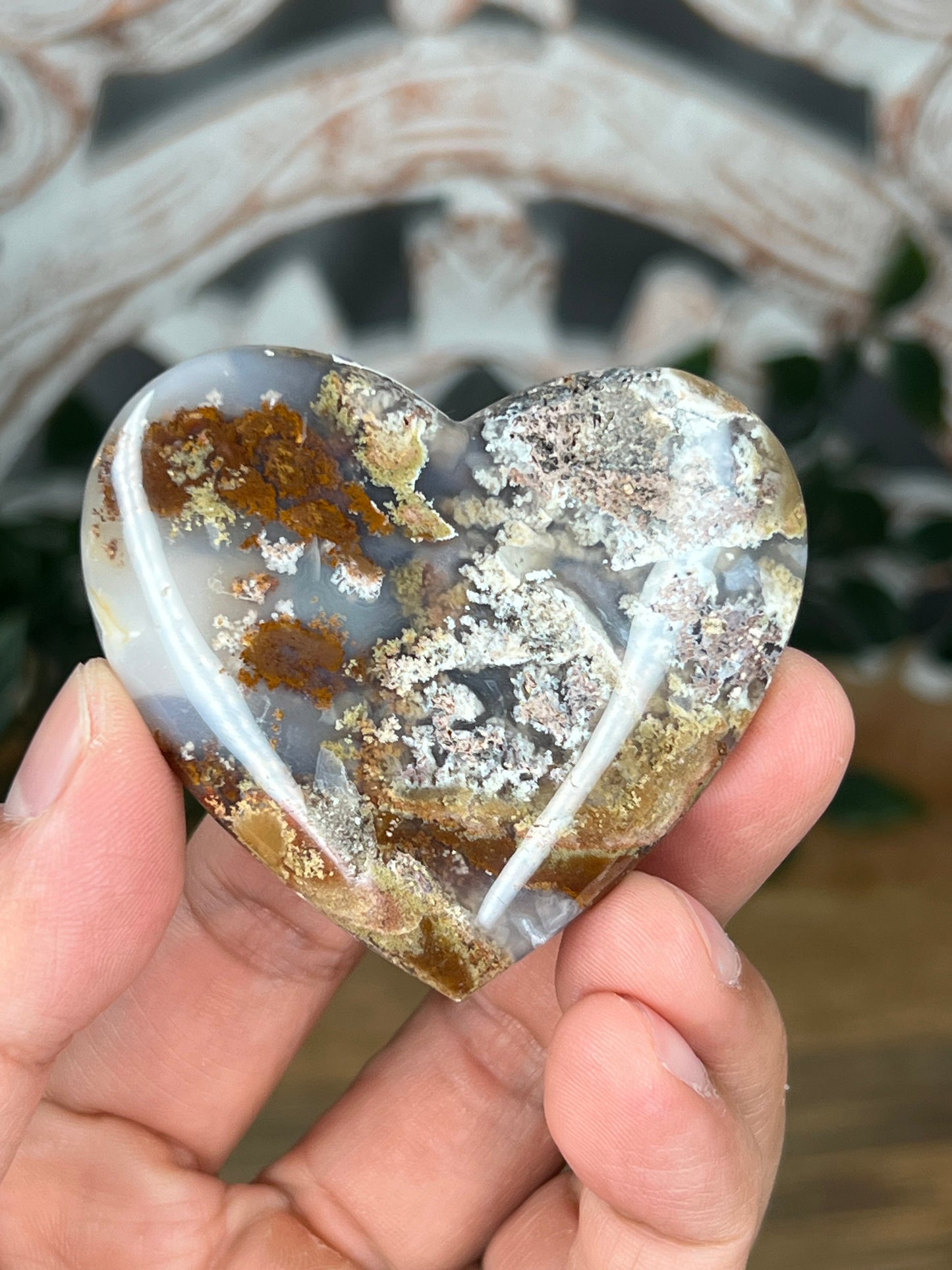 Scenic Moss Agate Heart