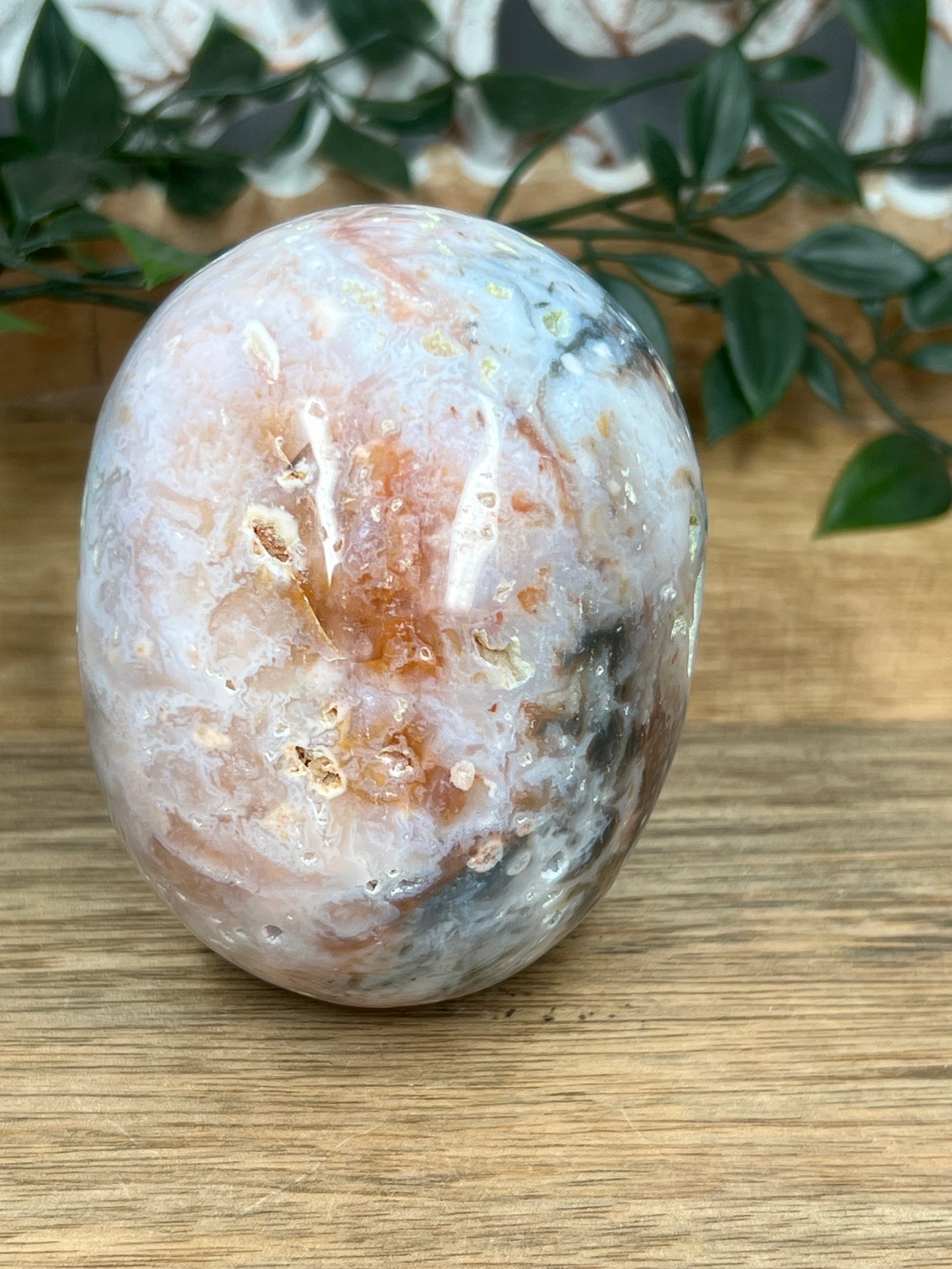 Rainbow Plume Agate Skull