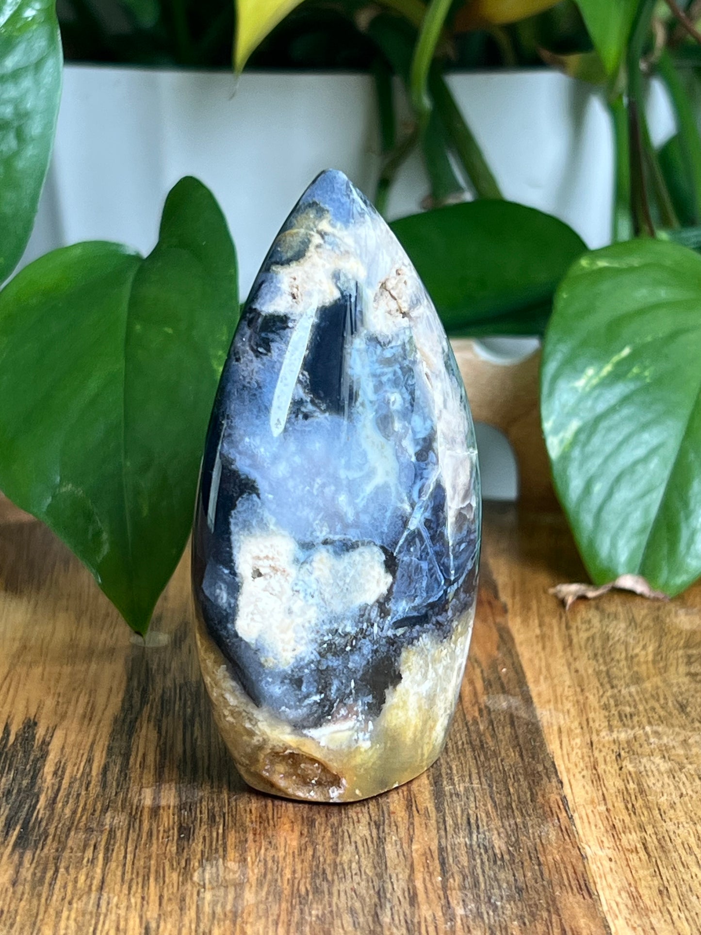 Blue Plume Agate Flame AB