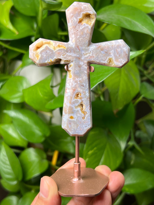 Sumatra Plume Agate Cross