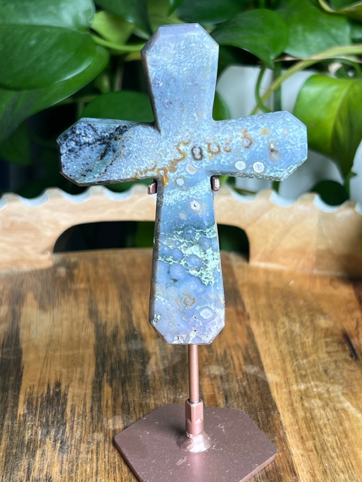 Grape Agate Cross