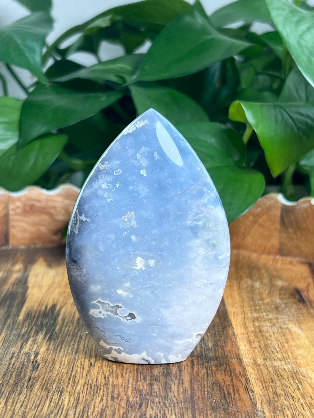 Blue Plume Agate Flame: TL