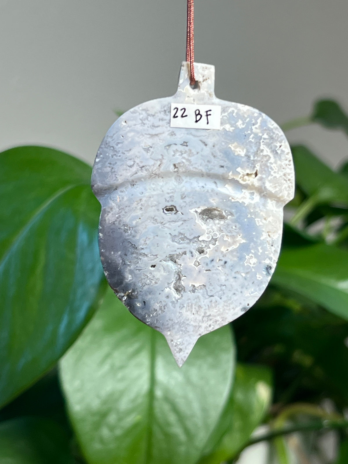 Blue Plume Agate Acorn Ornaments