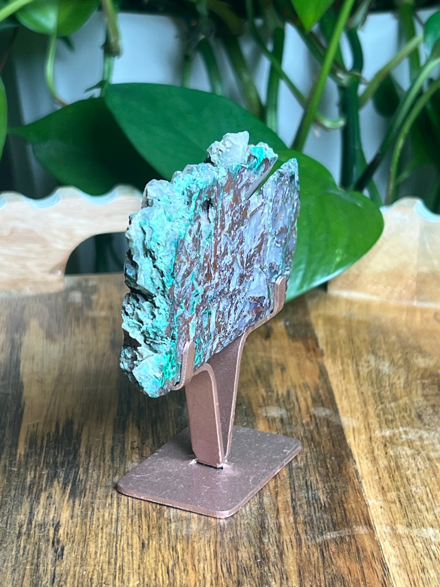 Copper In Malachite Chrysocolla and Chalcedony Slab: PB