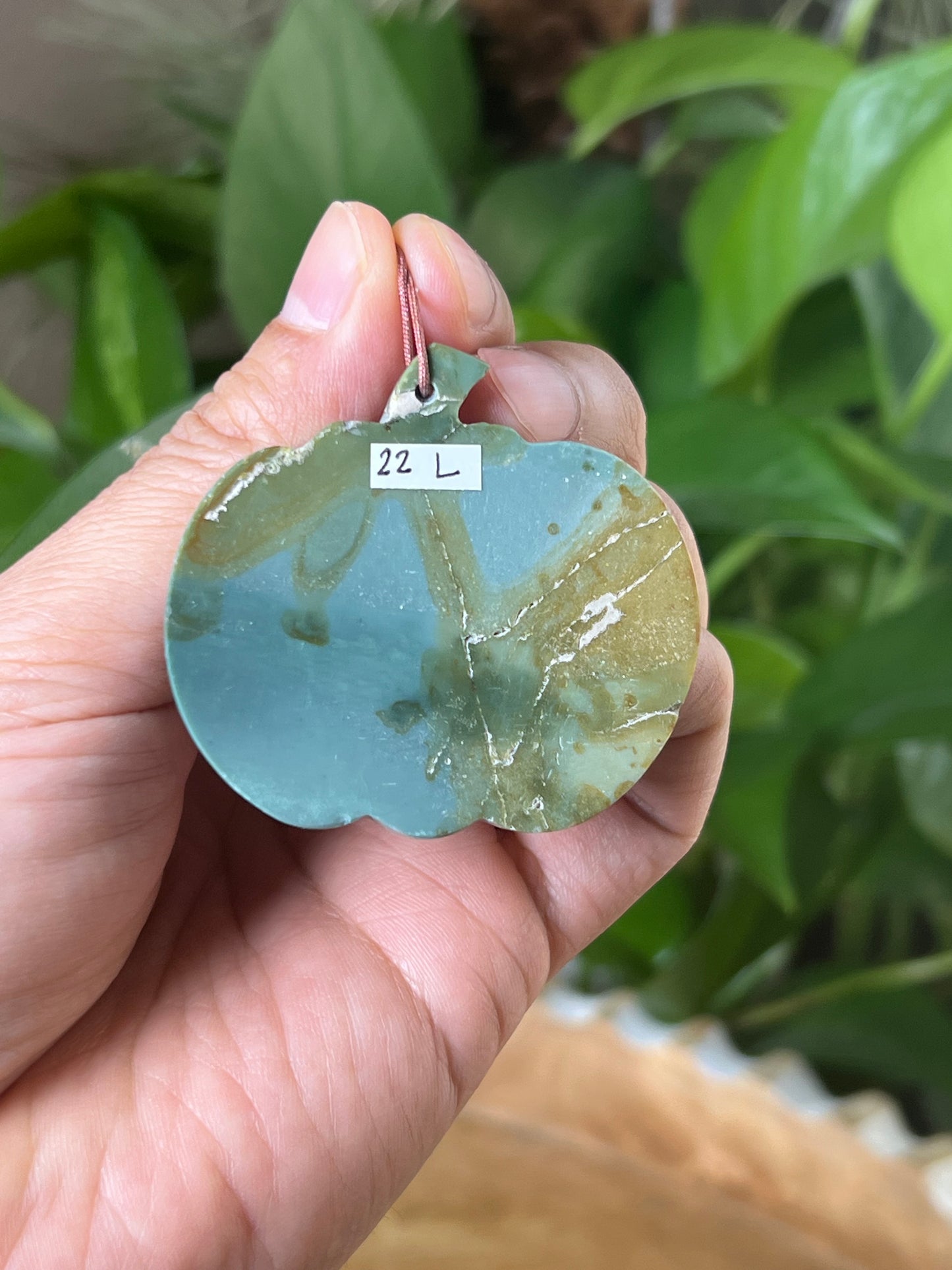Blue Green Jasper Pumpin Ornament