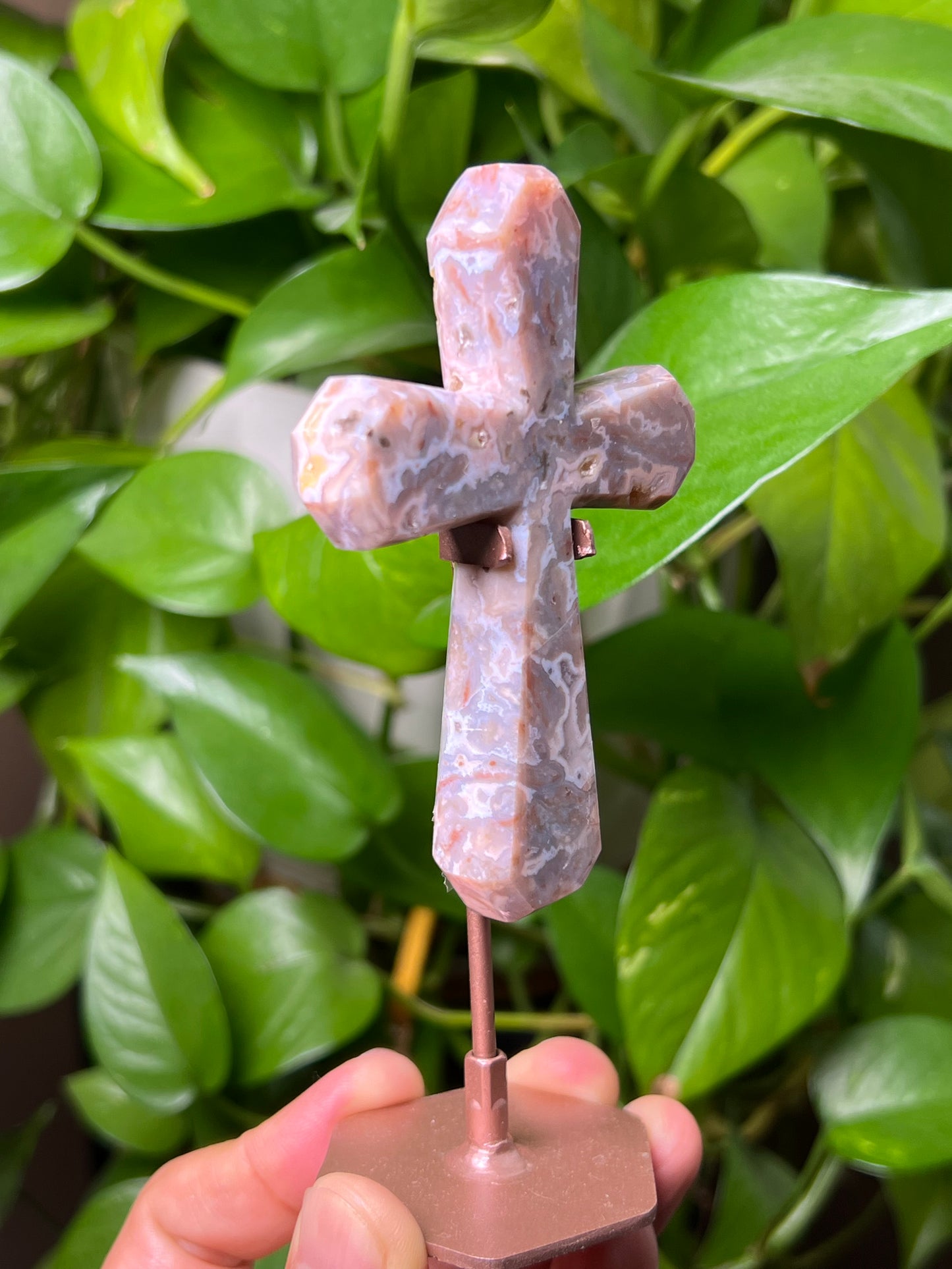Sumatra Plume Agate Cross