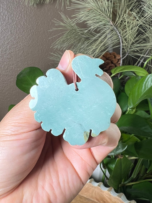 Blue Green Jasper Turkey Ornament