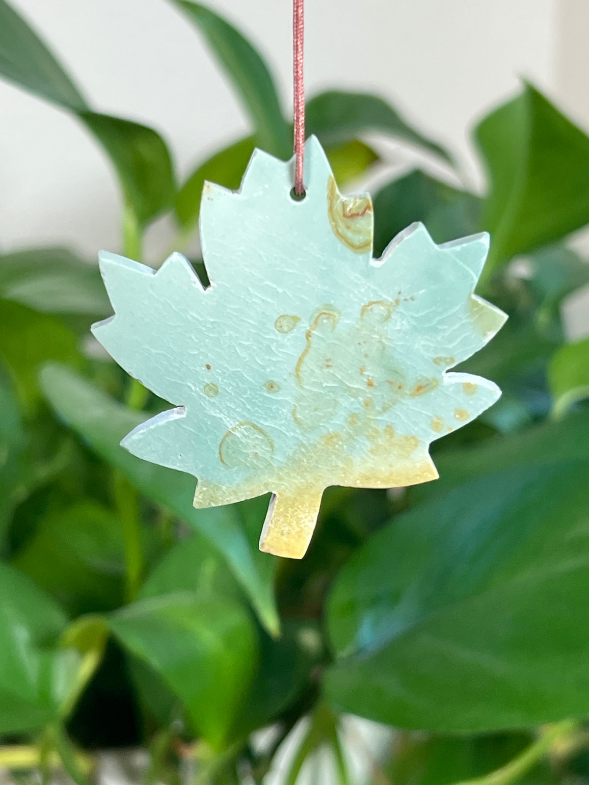 Blue Green Jasper Leaf Ornaments