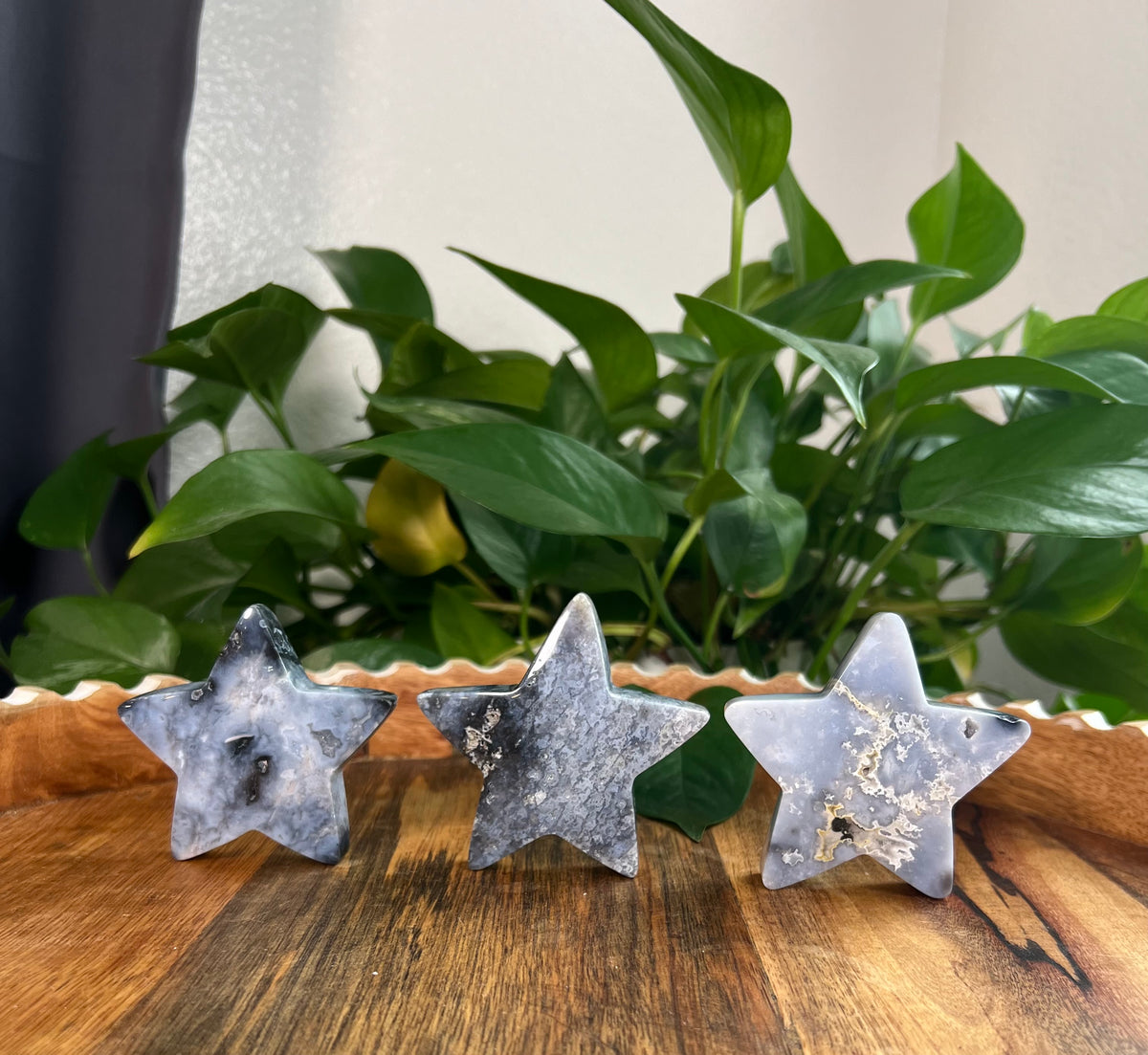 Blue Plume Agate Stars