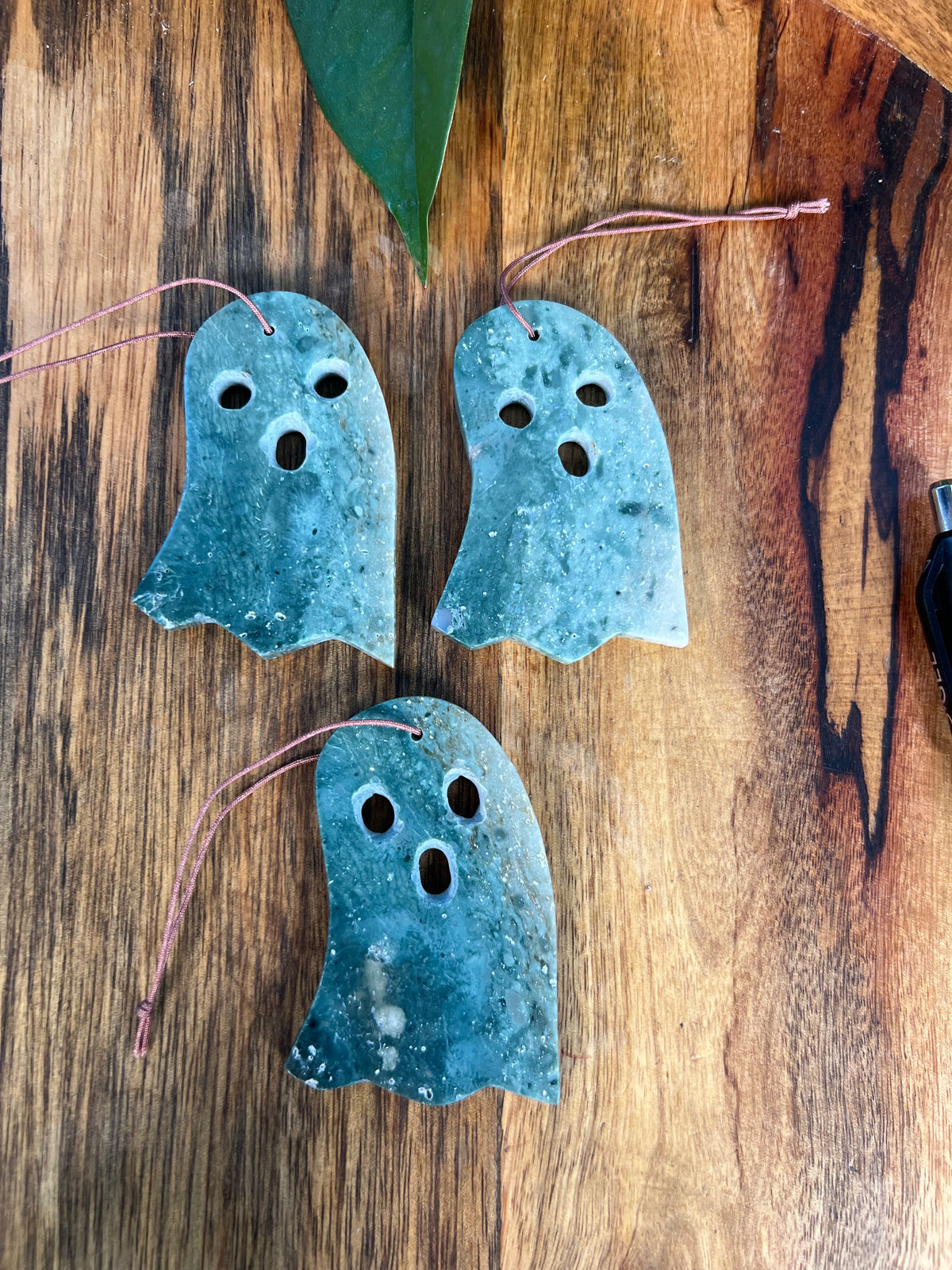 Blue Green Jasper Ghost Ornaments