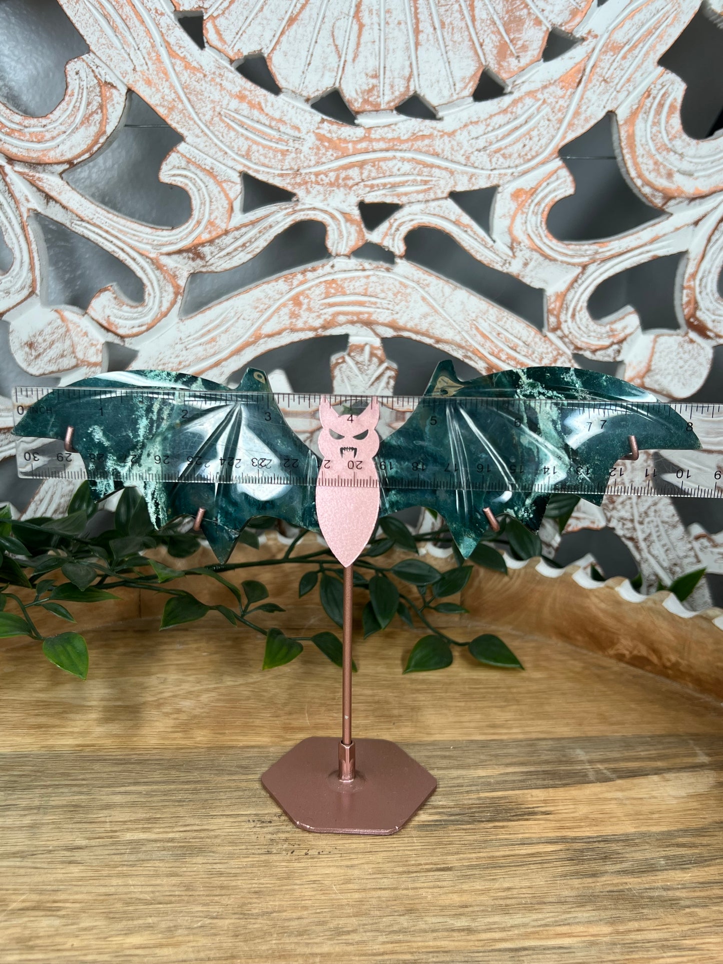 Blue Green Jasper Bat Wings