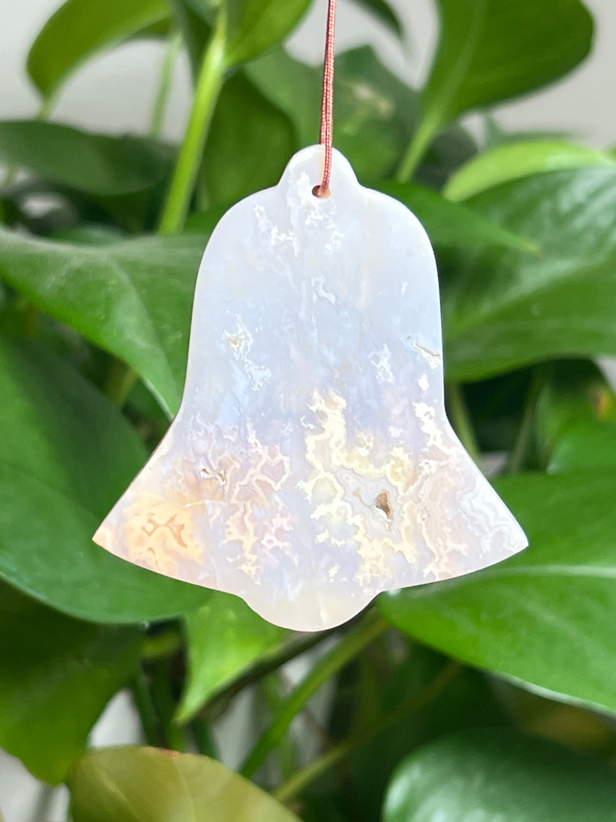 Winter Plume Agate Ornament Bell: WB