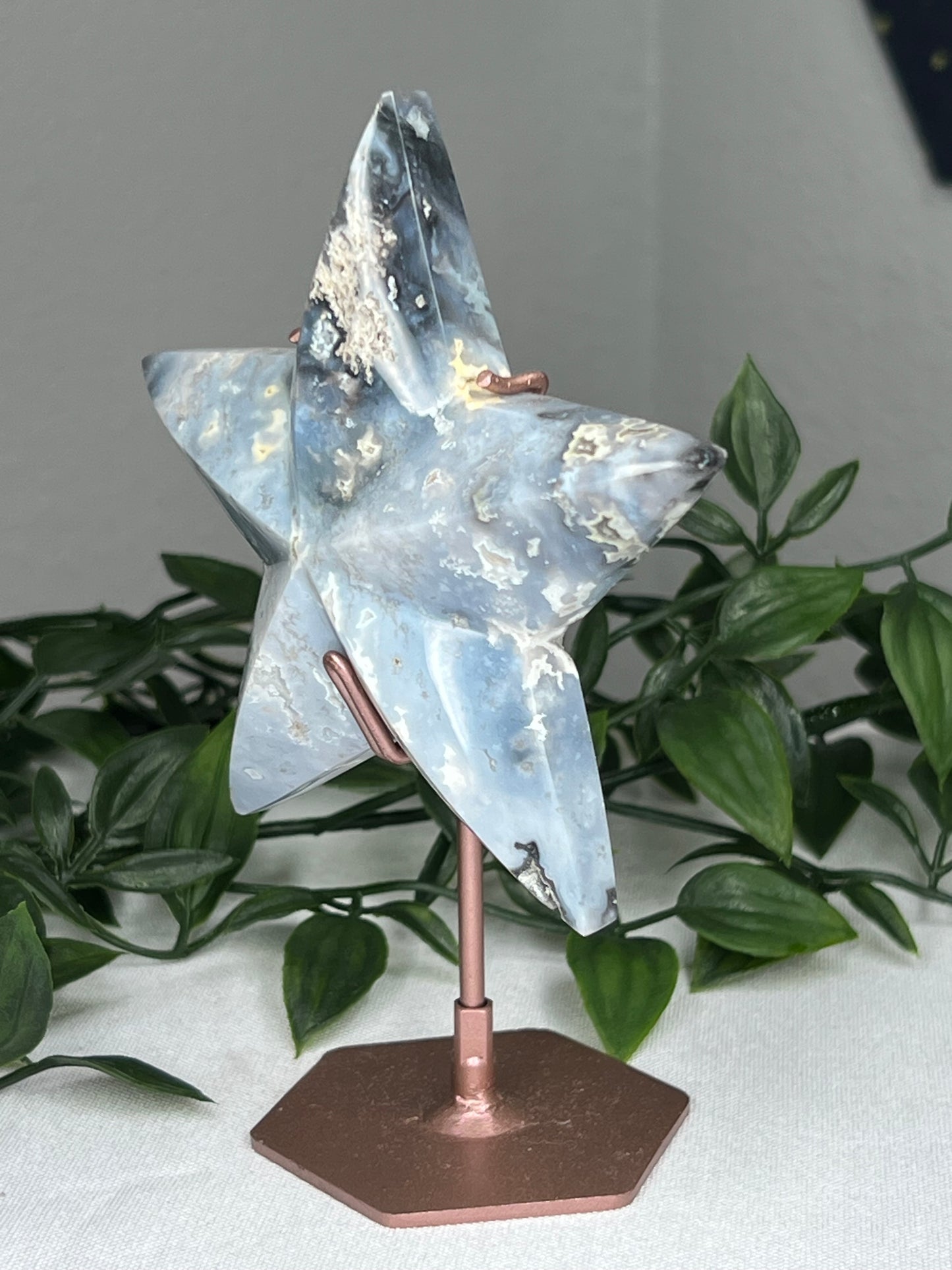 Blue Plume Agate Star