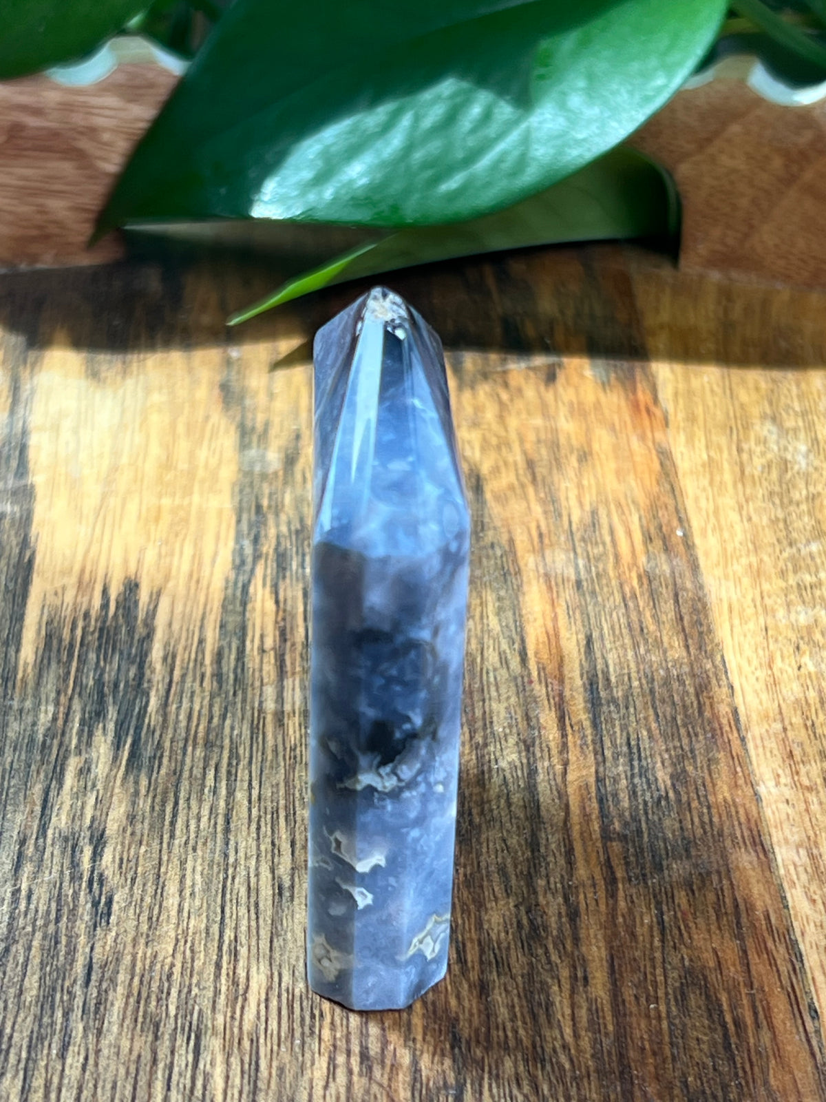 Blue Plume Agate Flat Tower: N