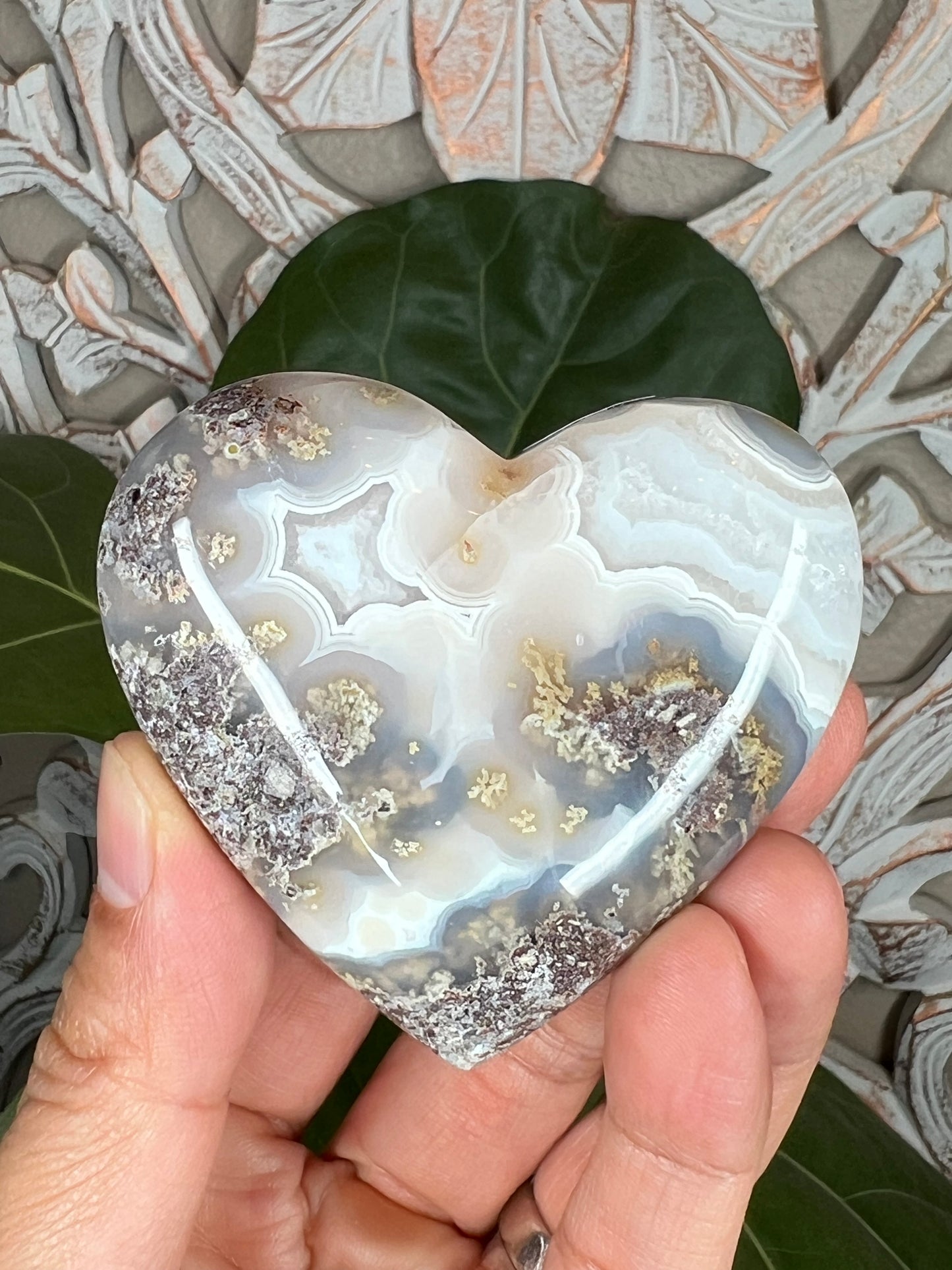 Scenic Moss Agate Heart