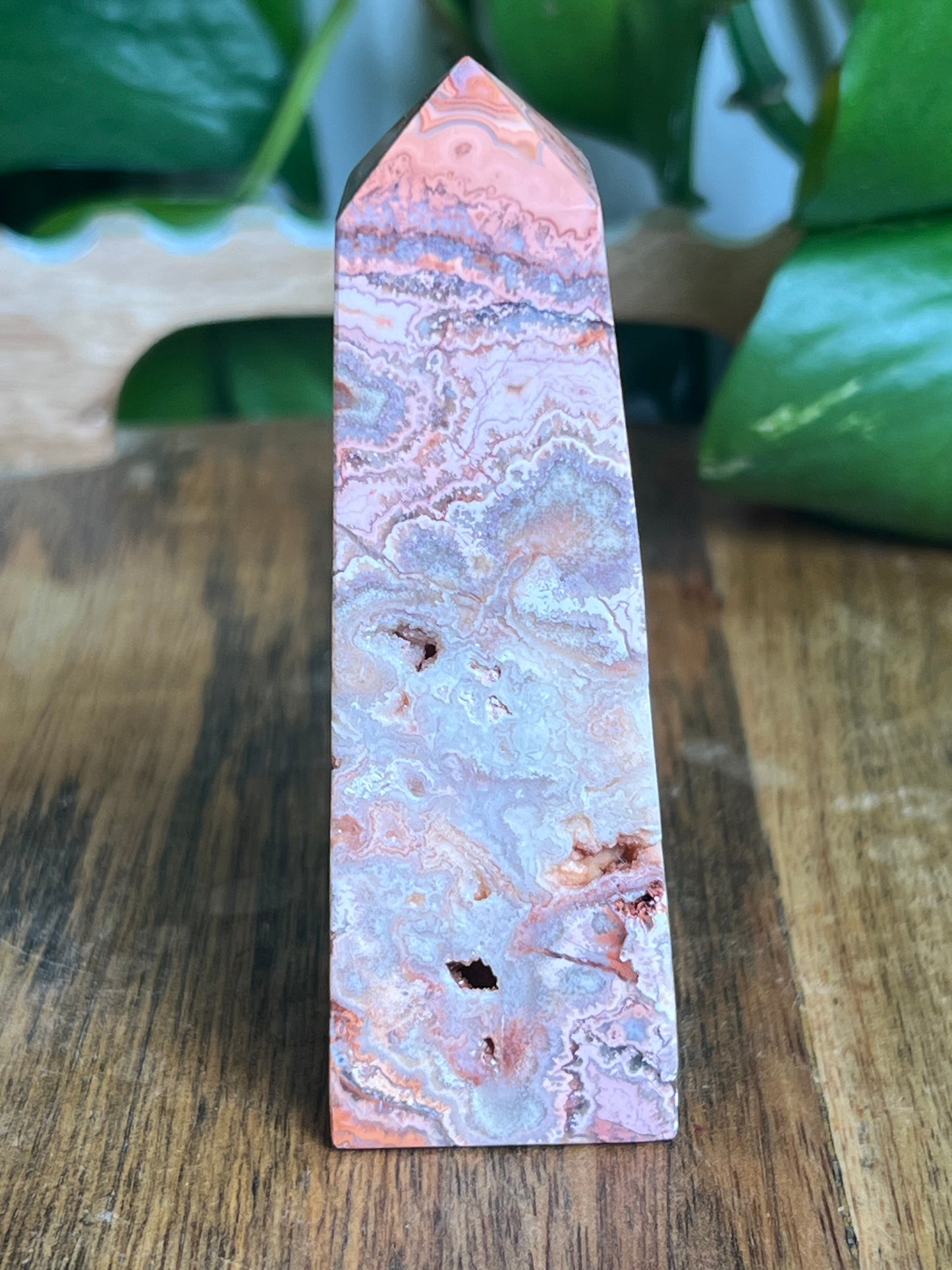 Pink Crazy Lace Agate Tower