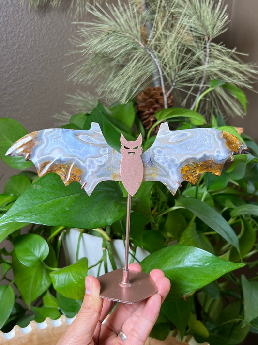 Scenic Moss Agate Bat Wings