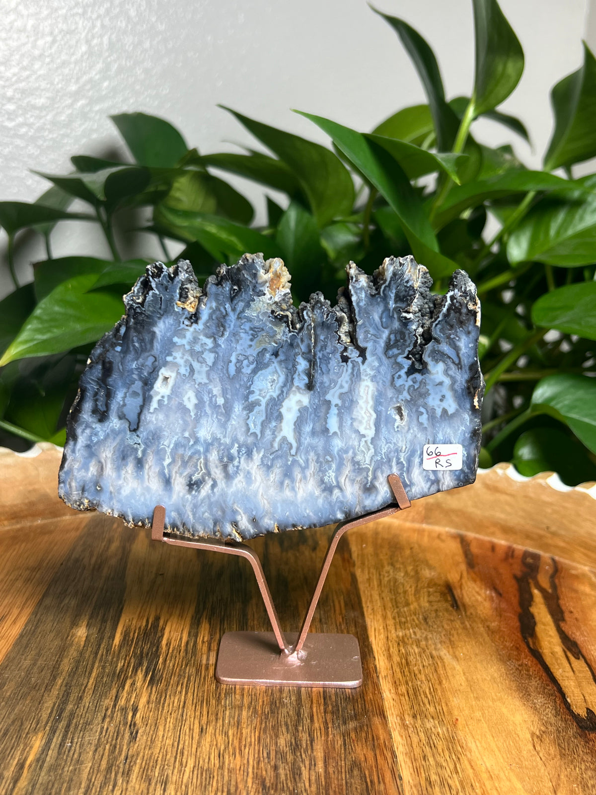 Blue Plume Agate Slab: RS